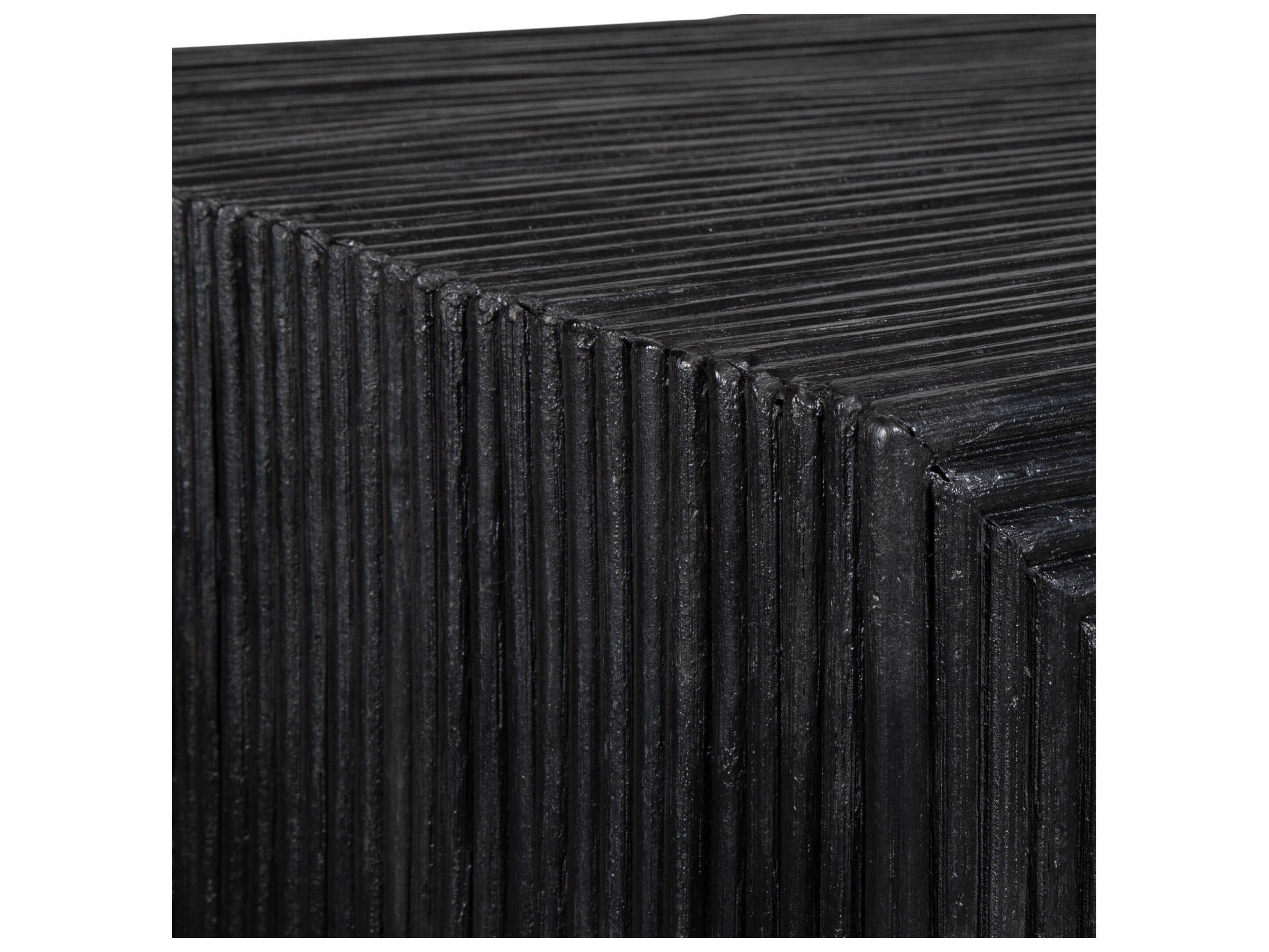 Uttermost Compton Rectangular Rattan Black Console Table