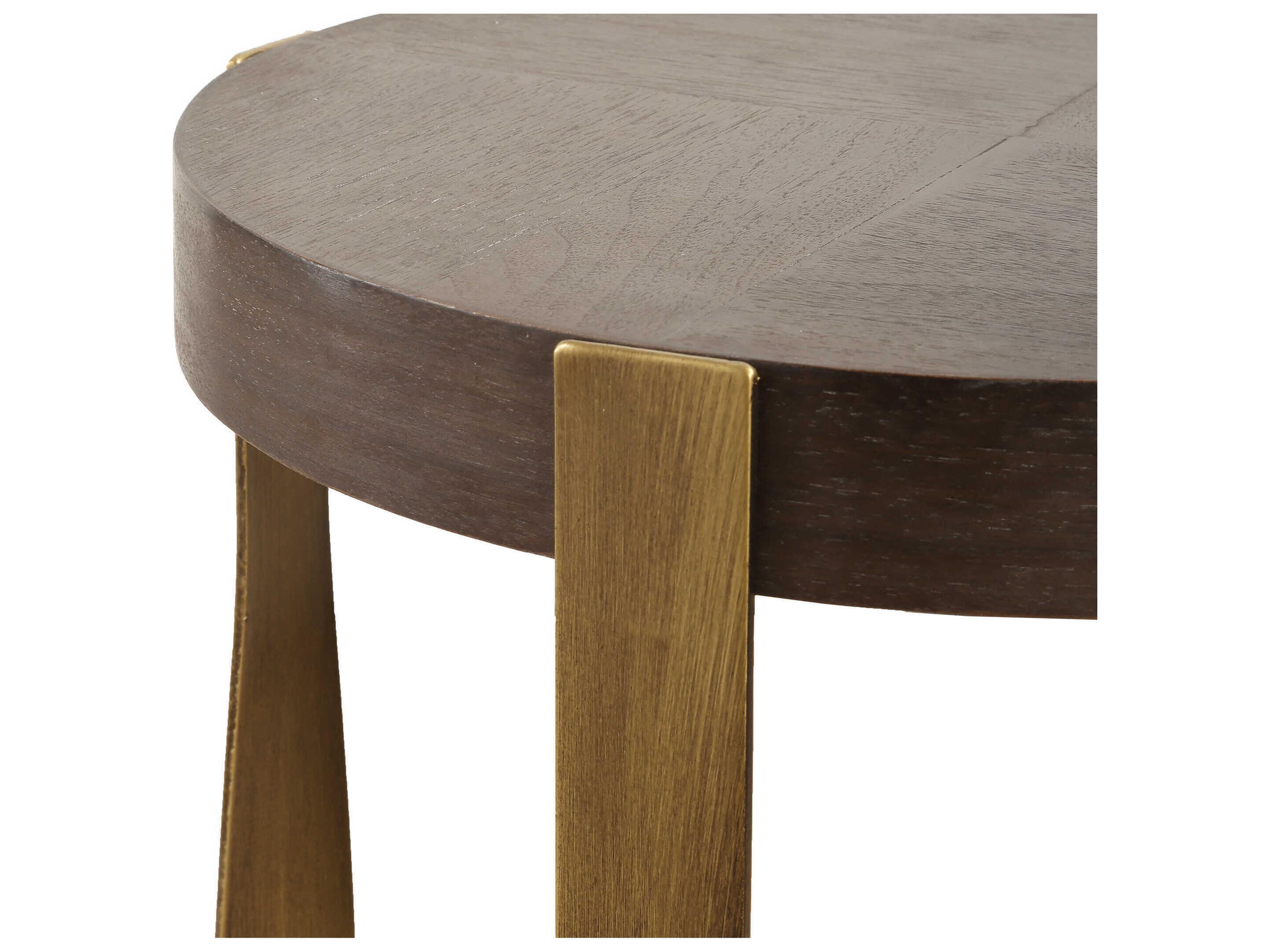 Uttermost Drew Round Wood Dark Chocolate End Table