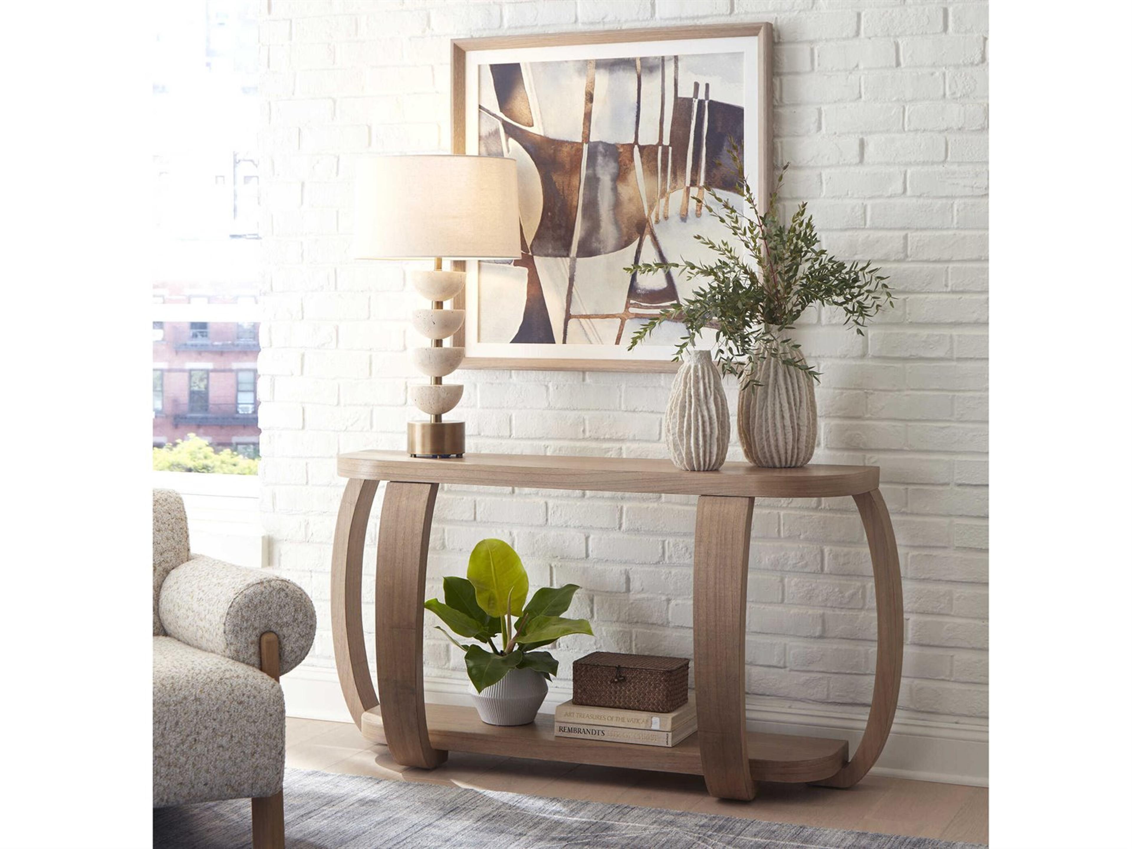 Uttermost Adona Demilune Wood Natural Console Table