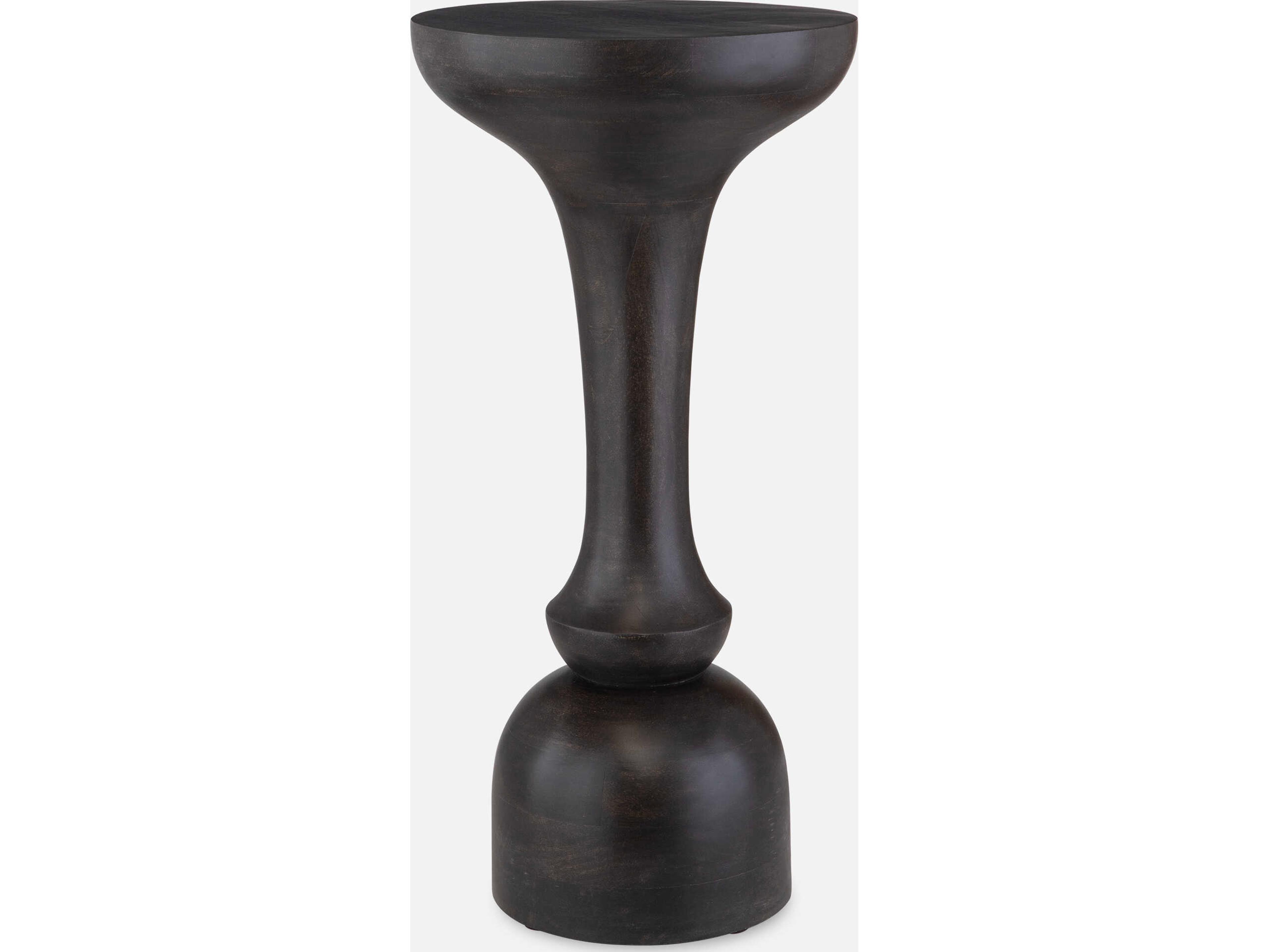 Uttermost Gambit Round Wood Black End Table