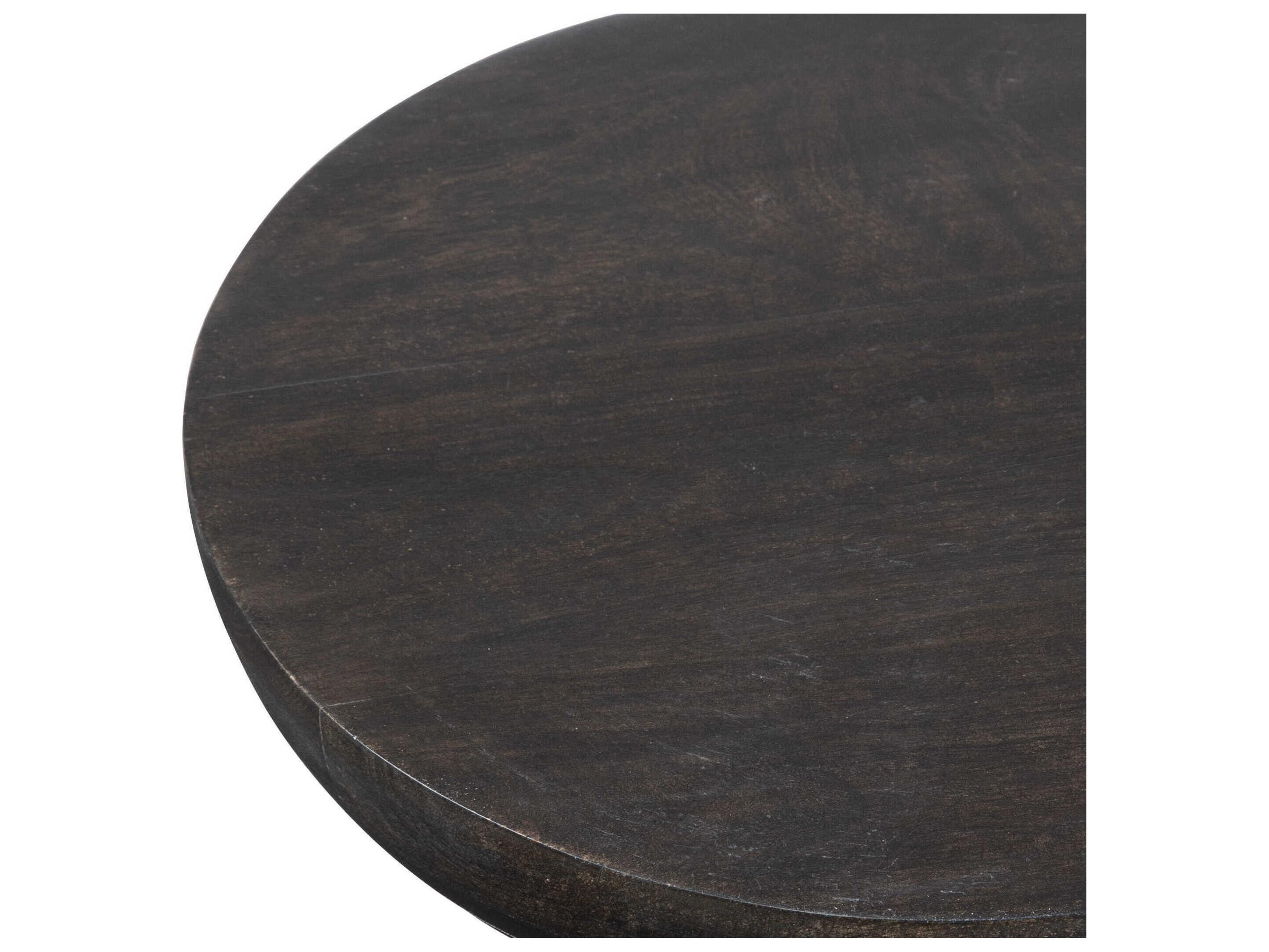 Uttermost Gambit Round Wood Black End Table