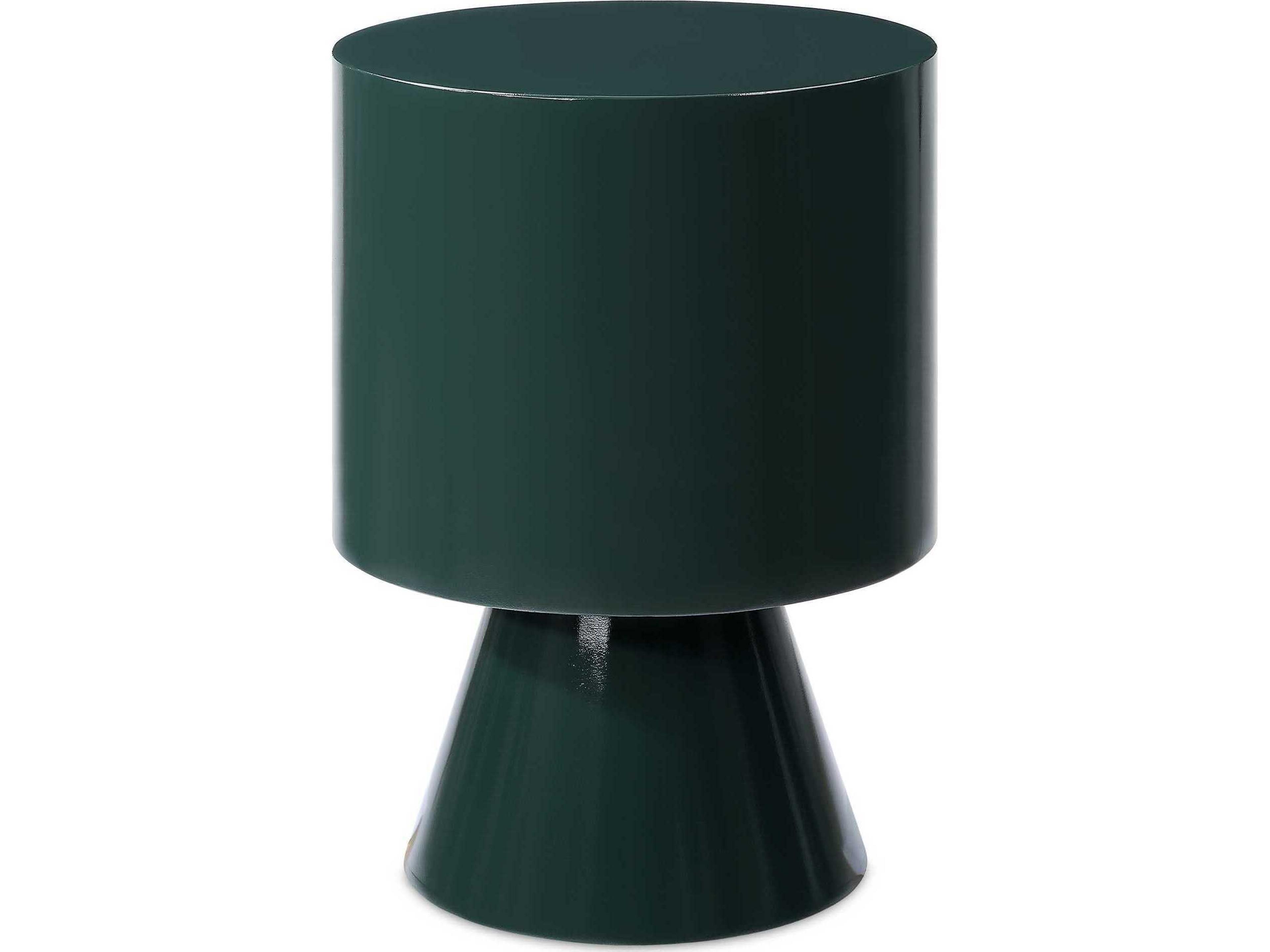 Uttermost Denison Round Wood Forest Green End Table