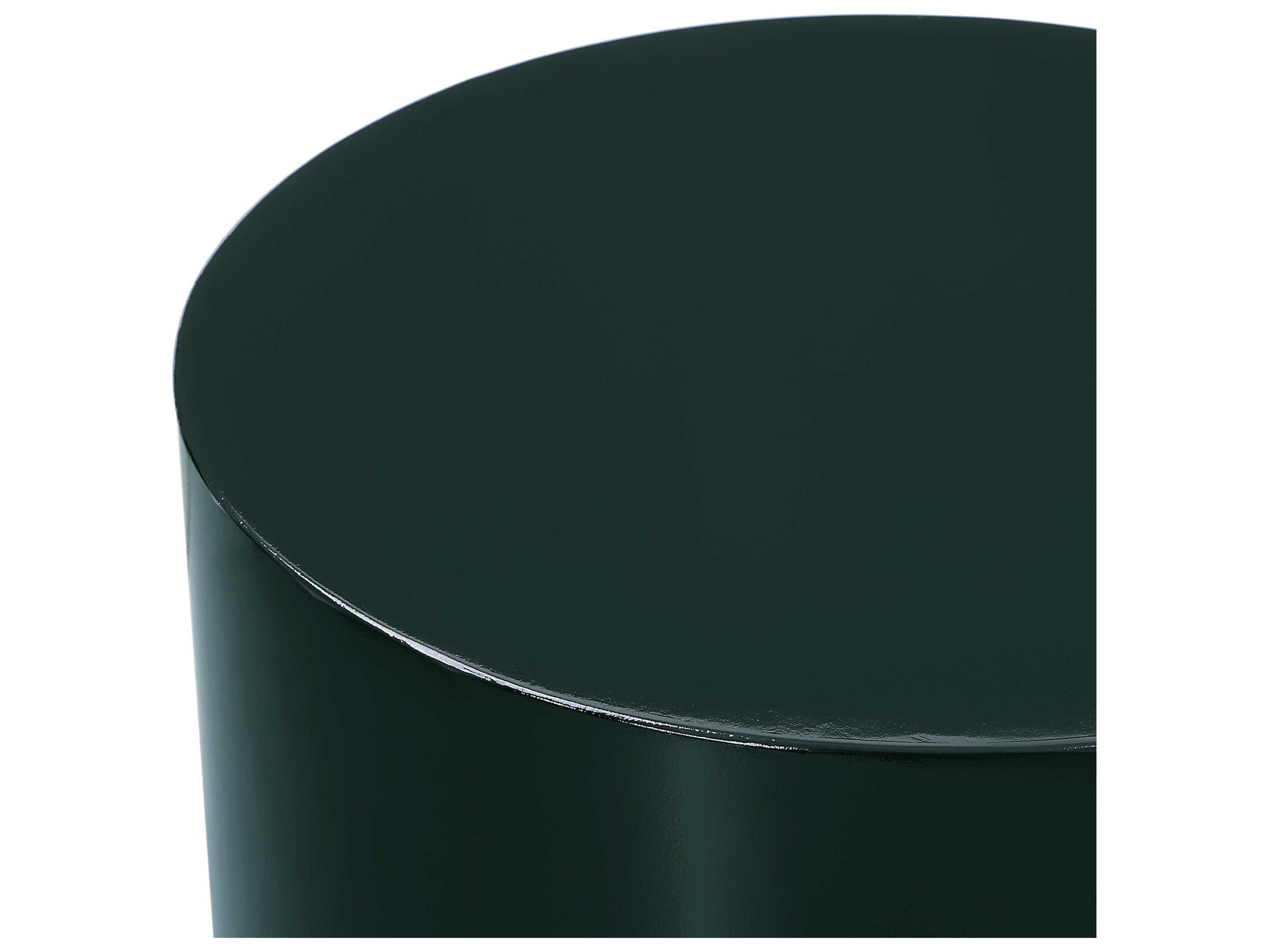 Uttermost Denison Round Wood Forest Green End Table