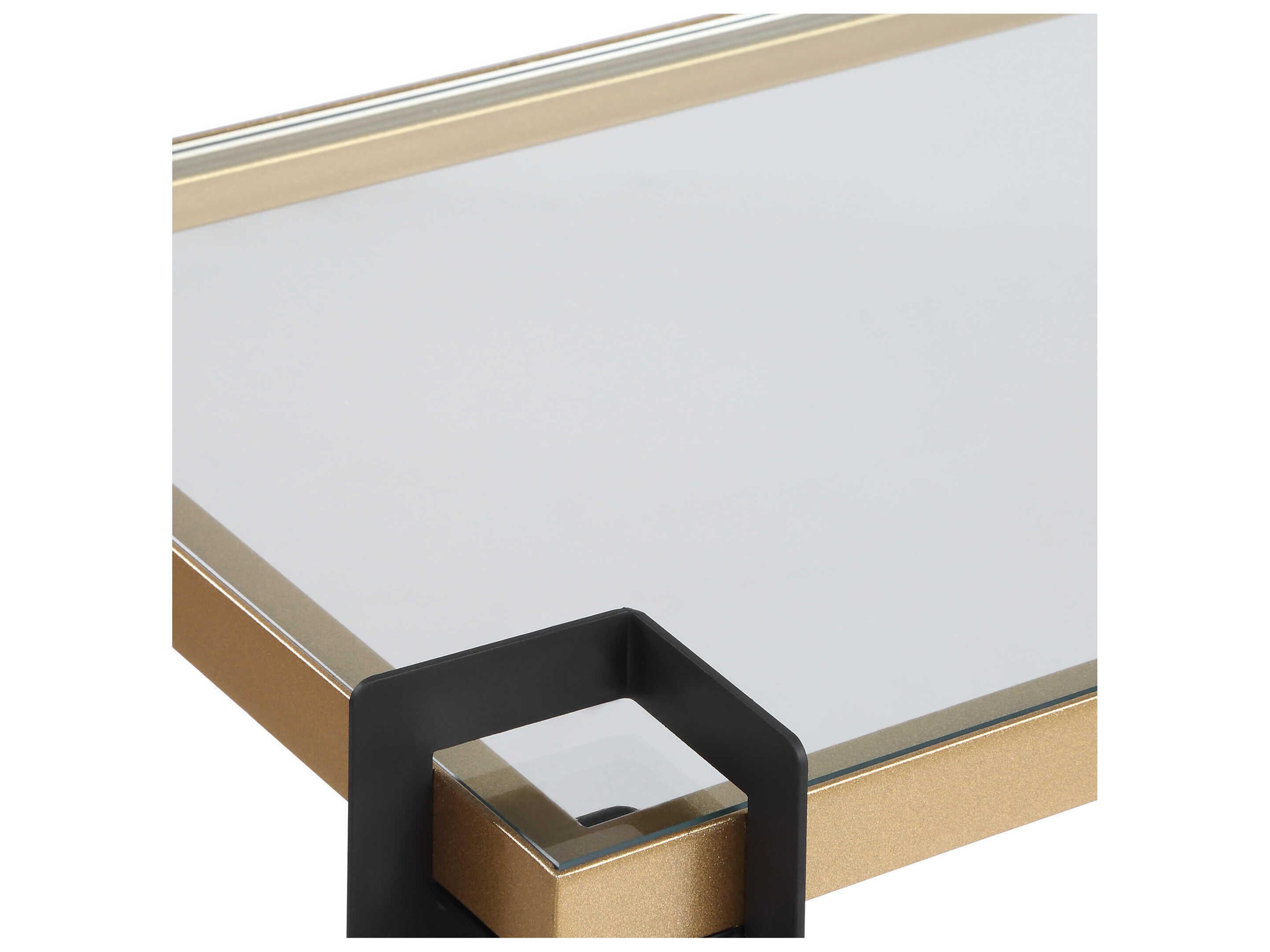 Uttermost Cunene Rectangular Glass Matte Black Gold Leaf Console Table