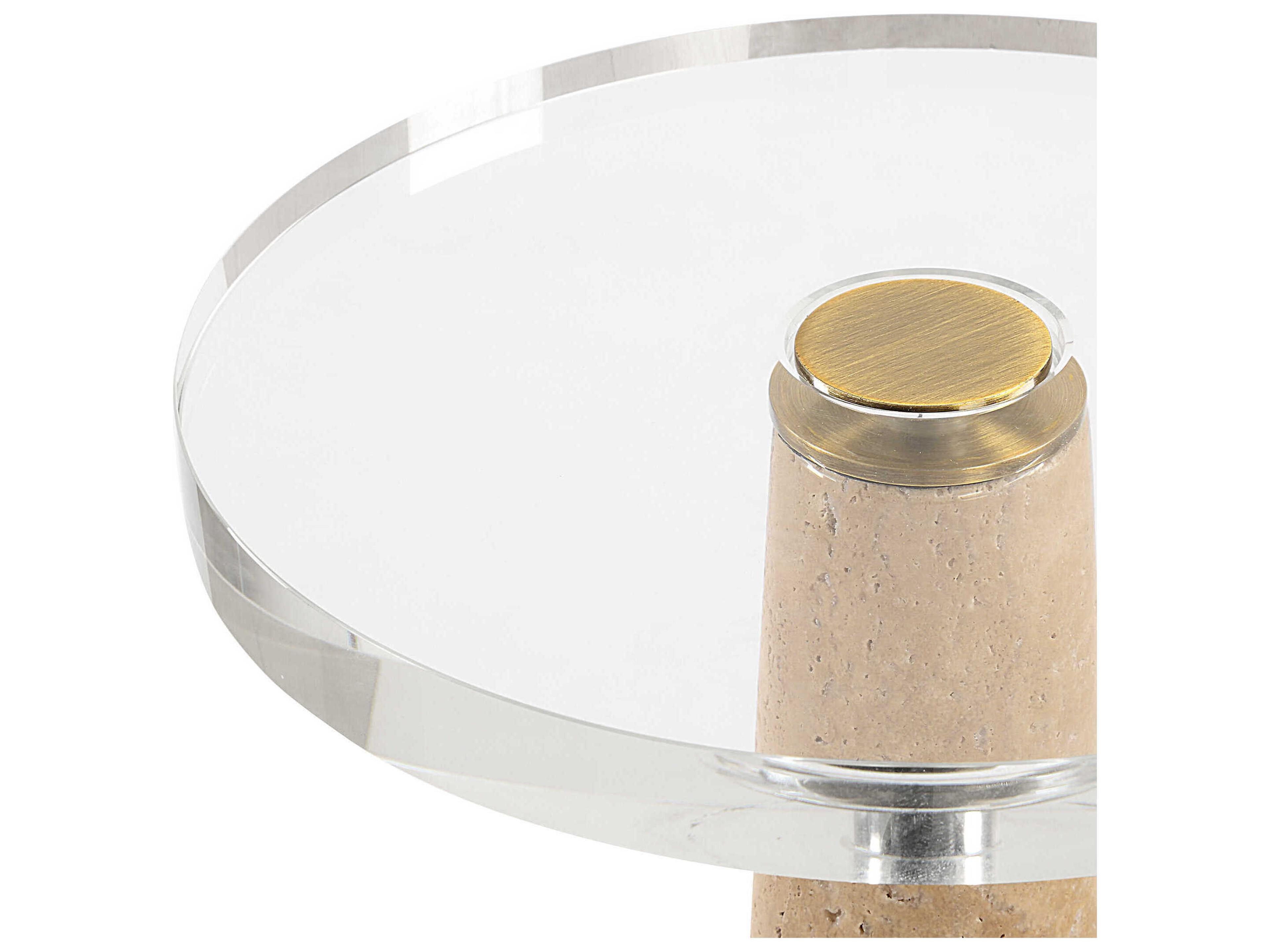 Uttermost Niari Round Clear Gold End Table