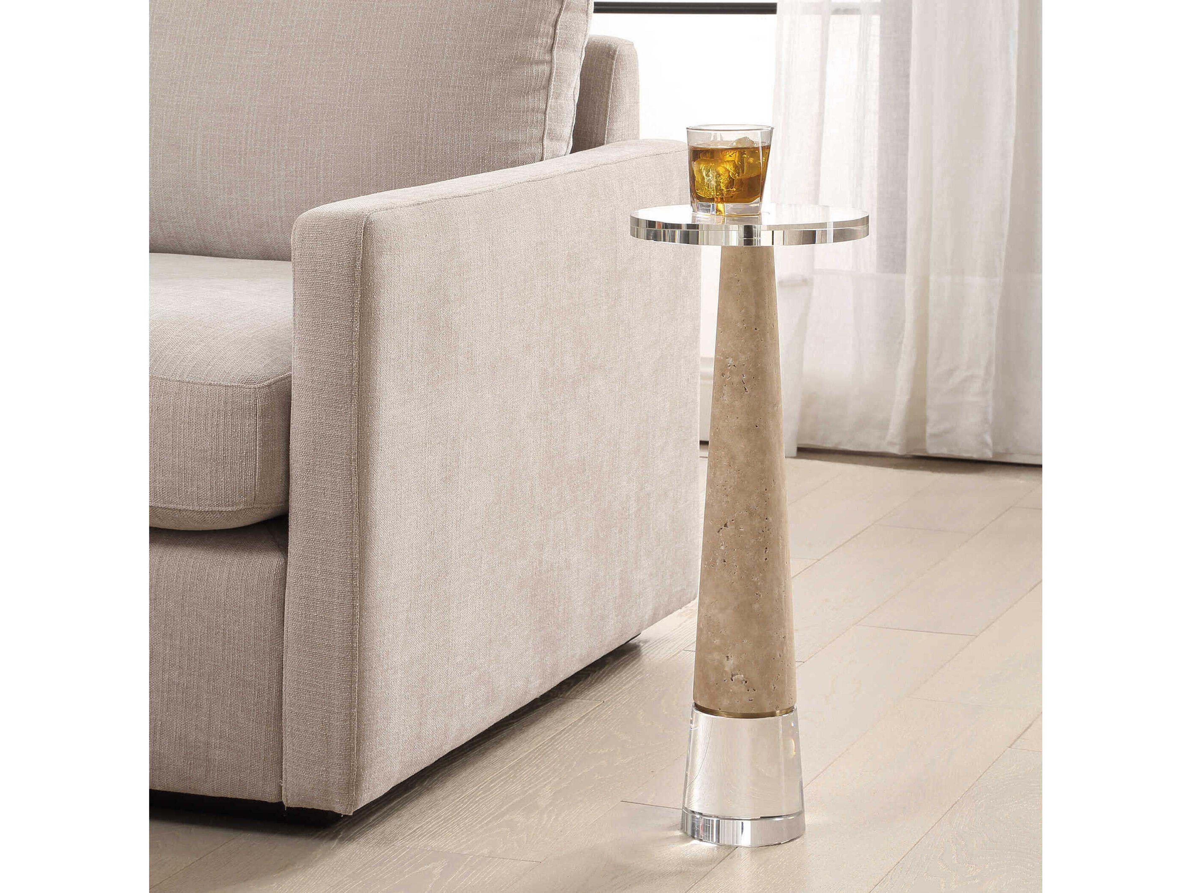 Uttermost Niari Round Clear Gold End Table