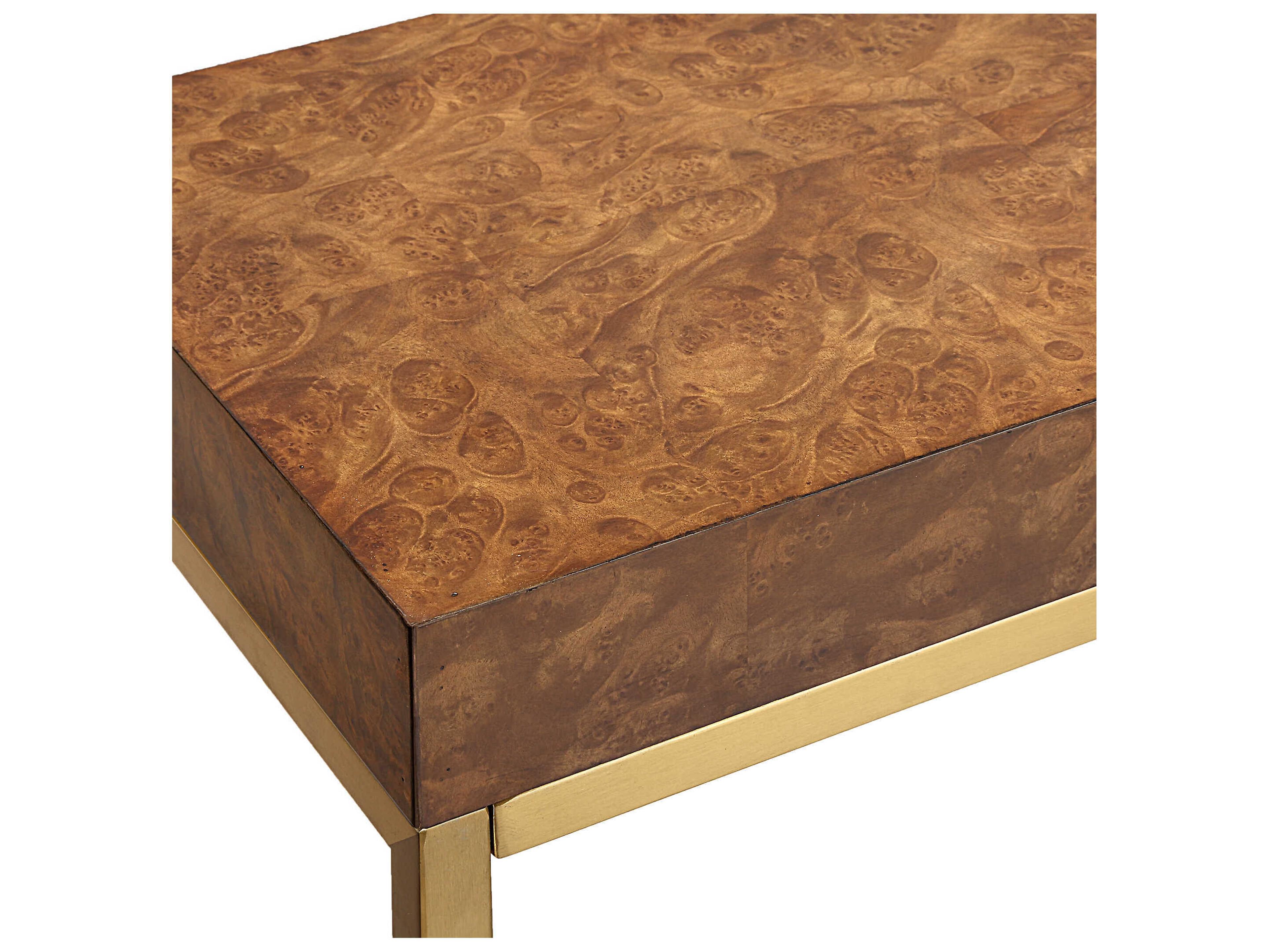 Uttermost Moran Rectangular Wood Natural Gold Console Table