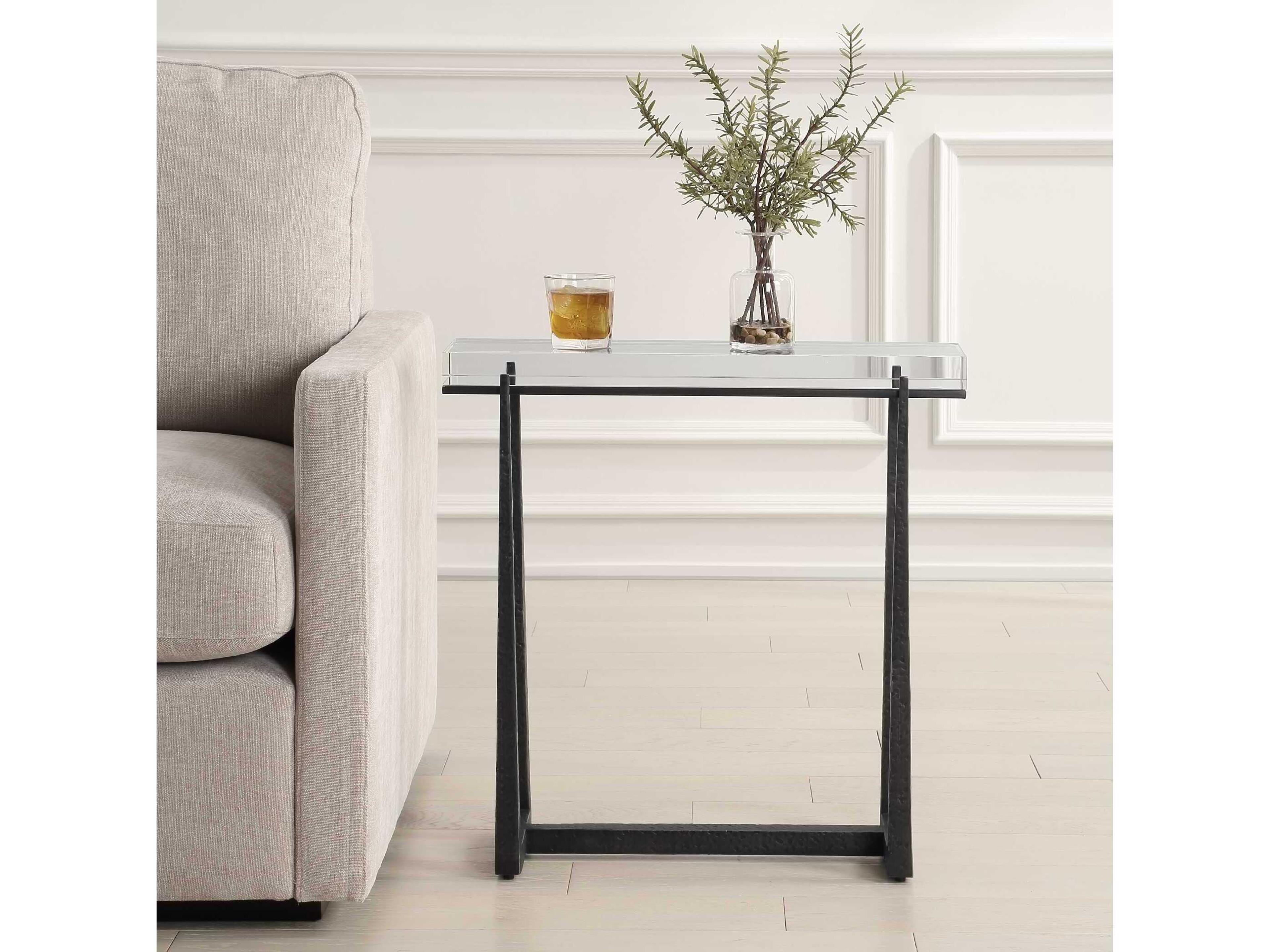 Uttermost Midas Rectangular Dark Bronze End Table