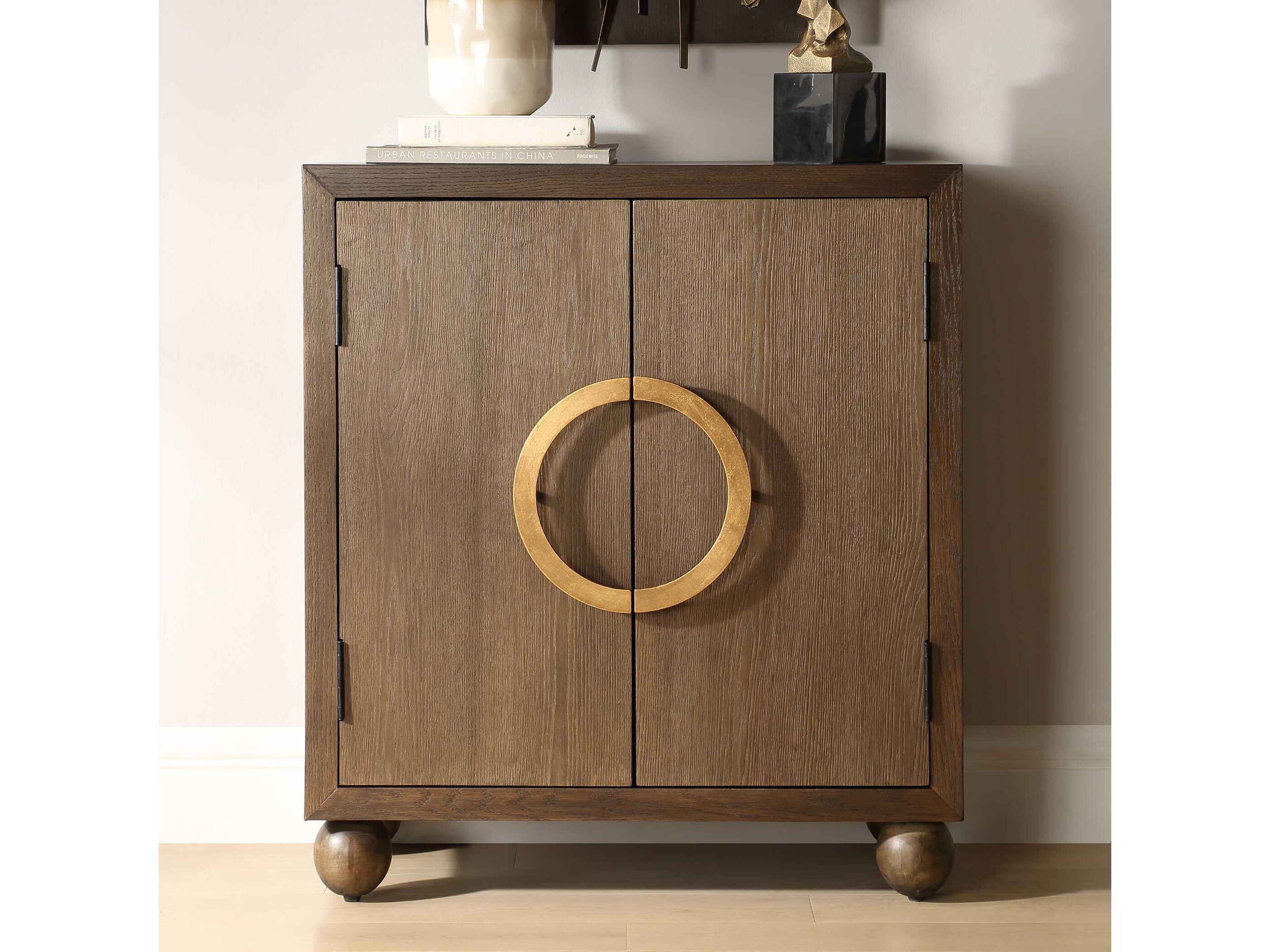 Uttermost Mayenne Oak Warm Brass Accent Chest