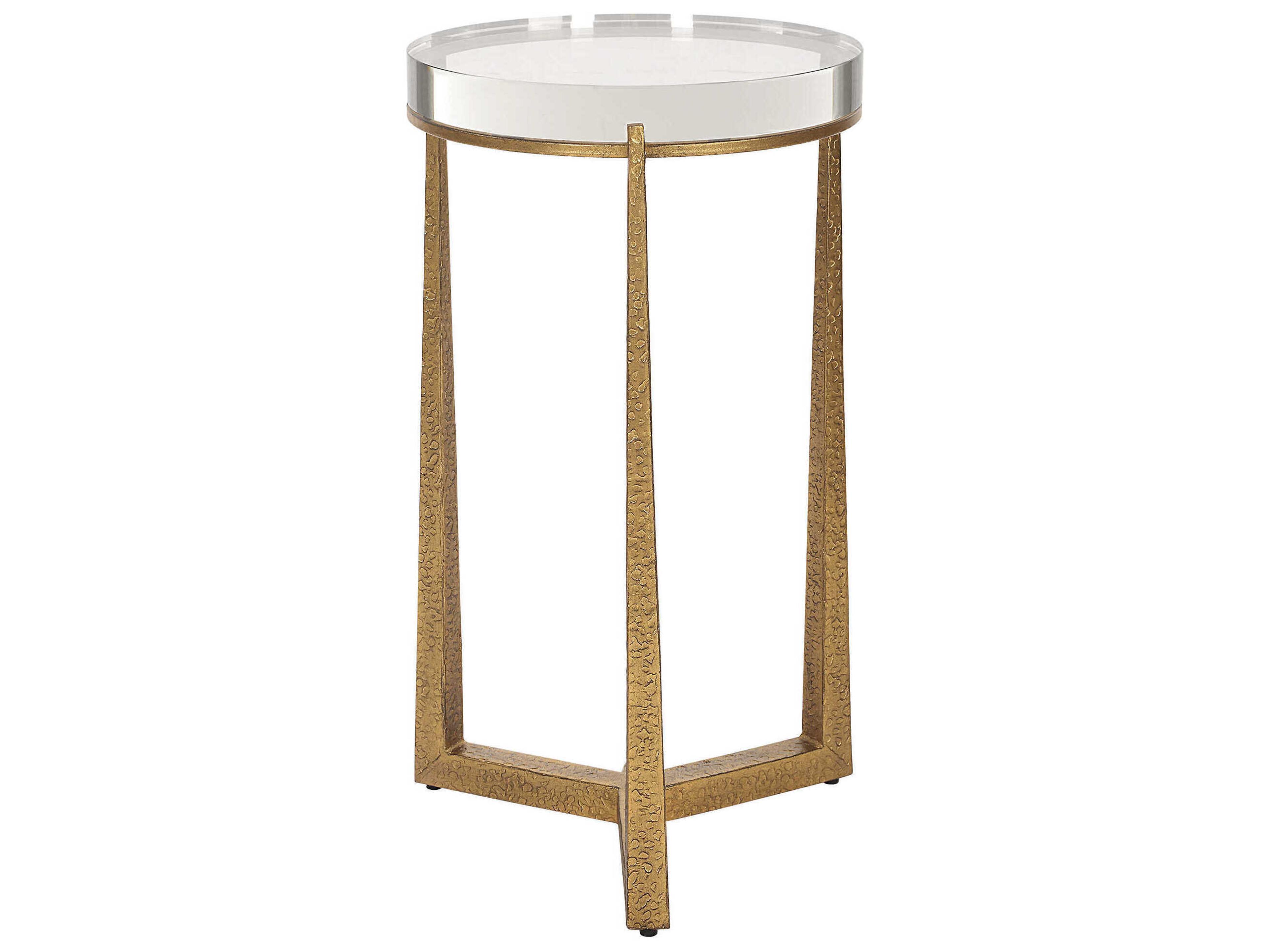 Midas Round Gold End Table
