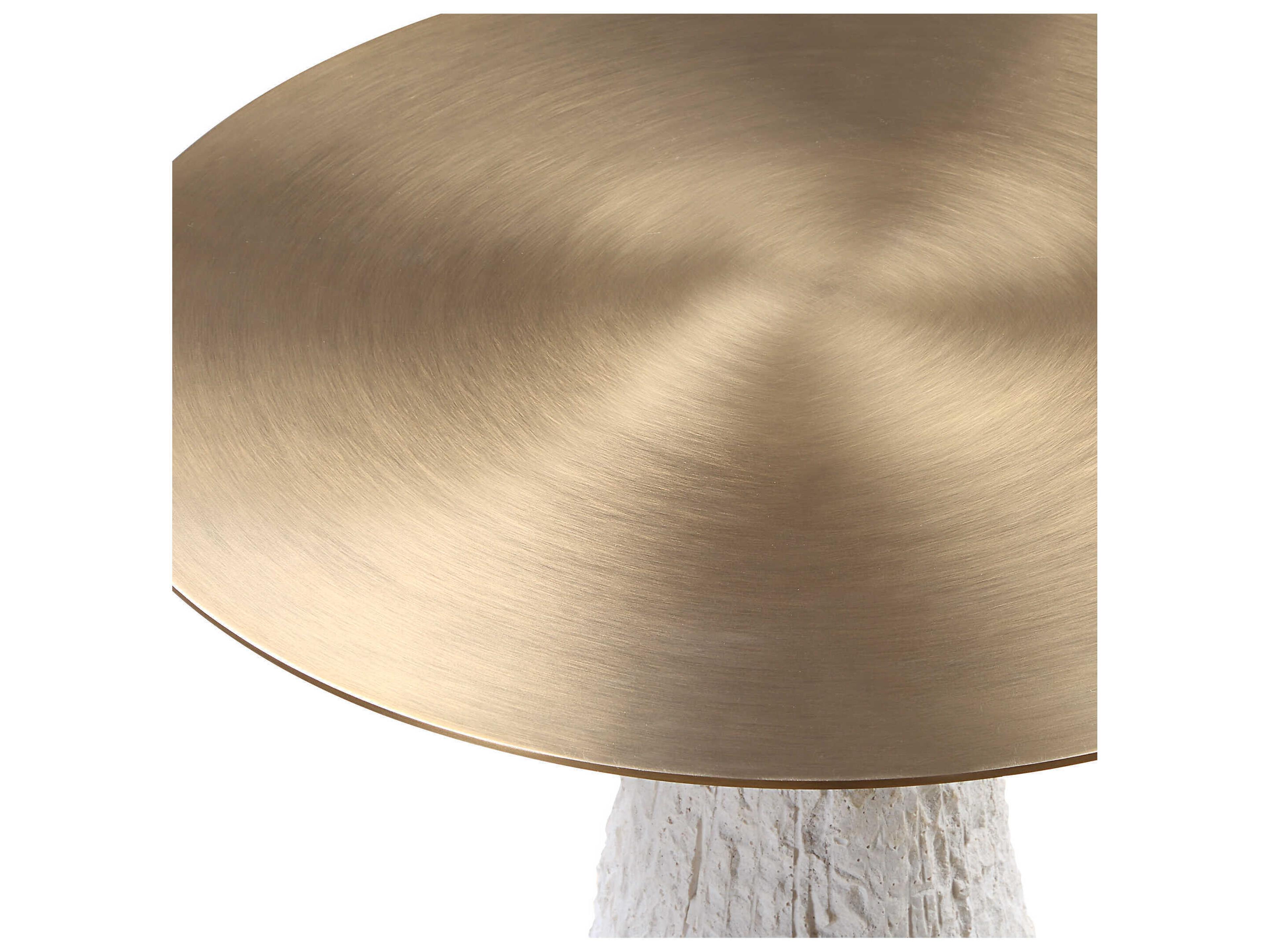 Uttermost Hollen Round Metal Gold White End Table