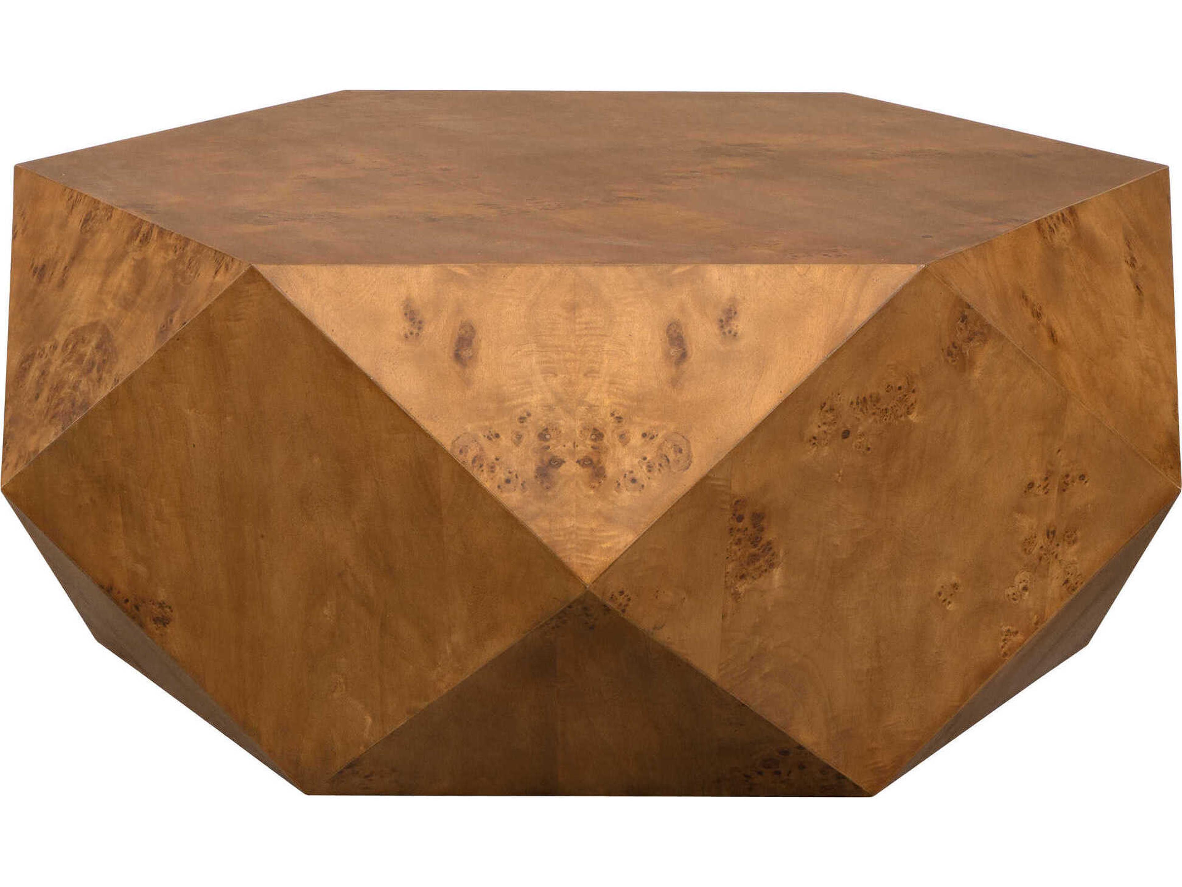 Uttermost Hughes Hexagon Wood Caramel Coffee Table