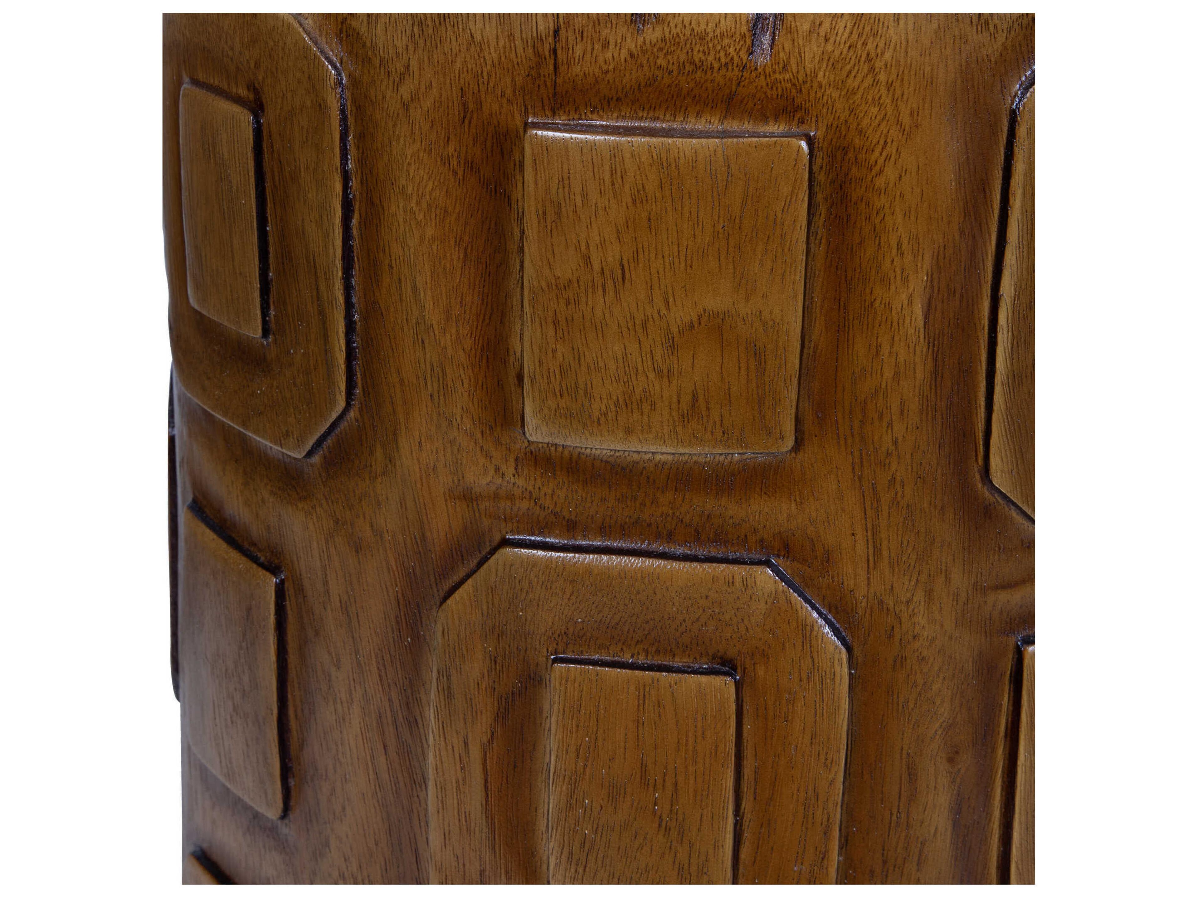 Uttermost Alson Round Wood Natural End Table