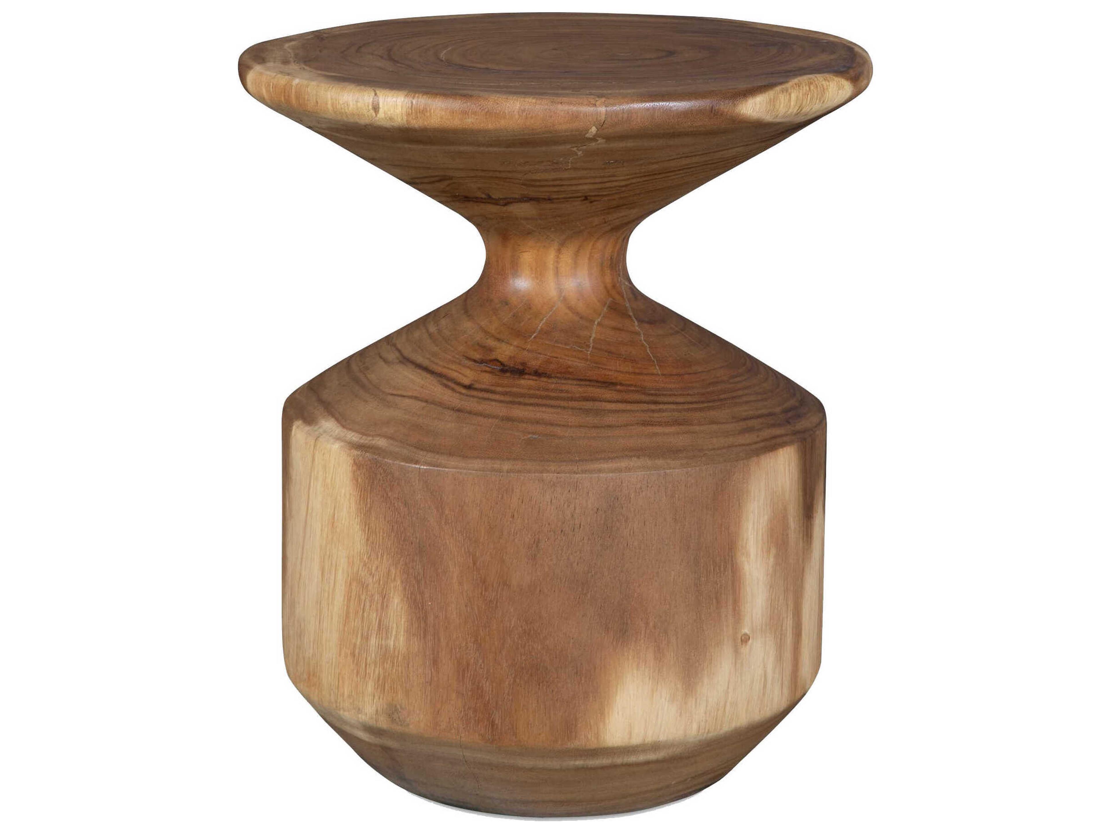 Uttermost Lynx Round Wood Natural End Table