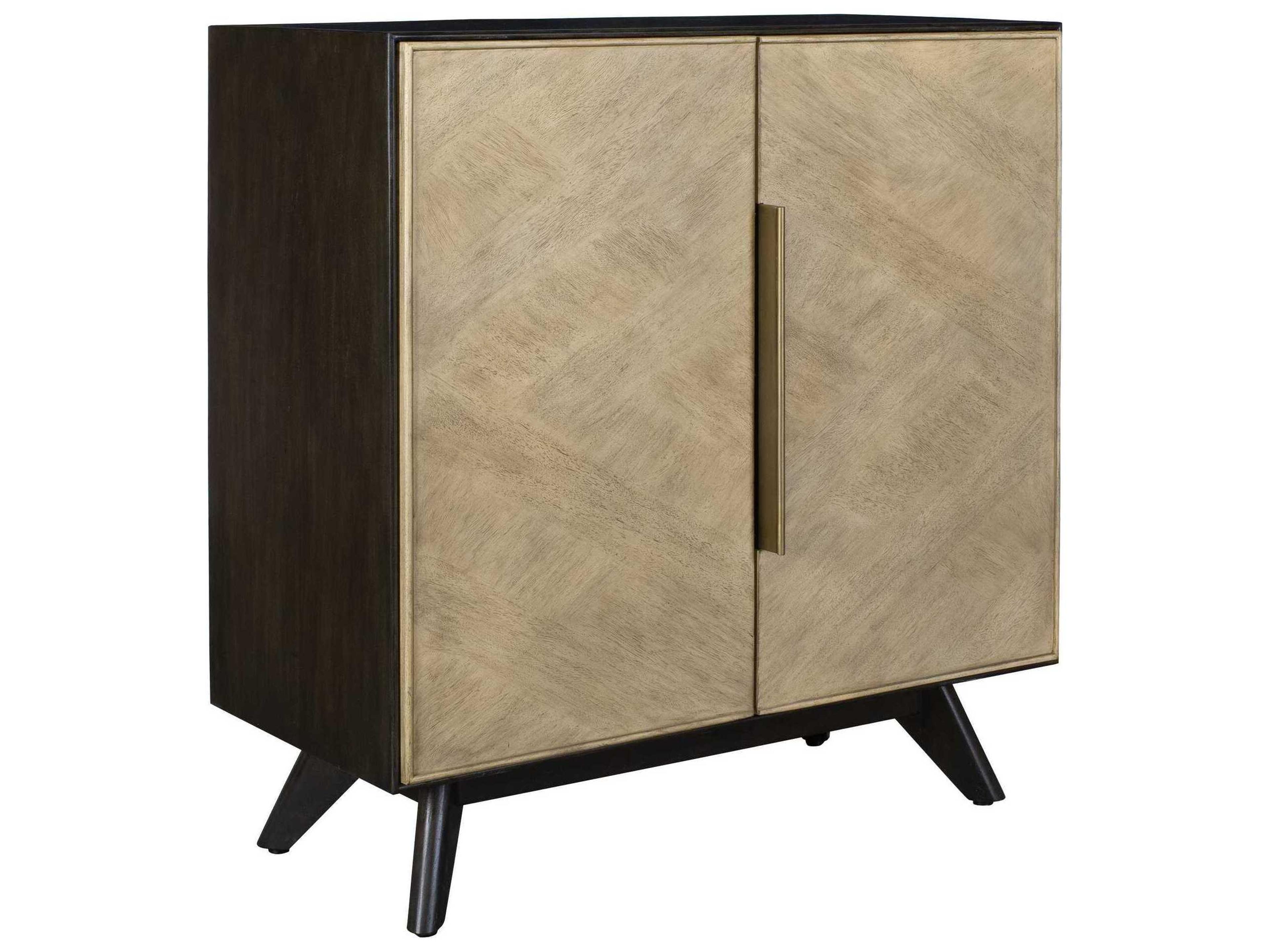 Reina Dark Walnut Beige Mango Wood Accent Chest