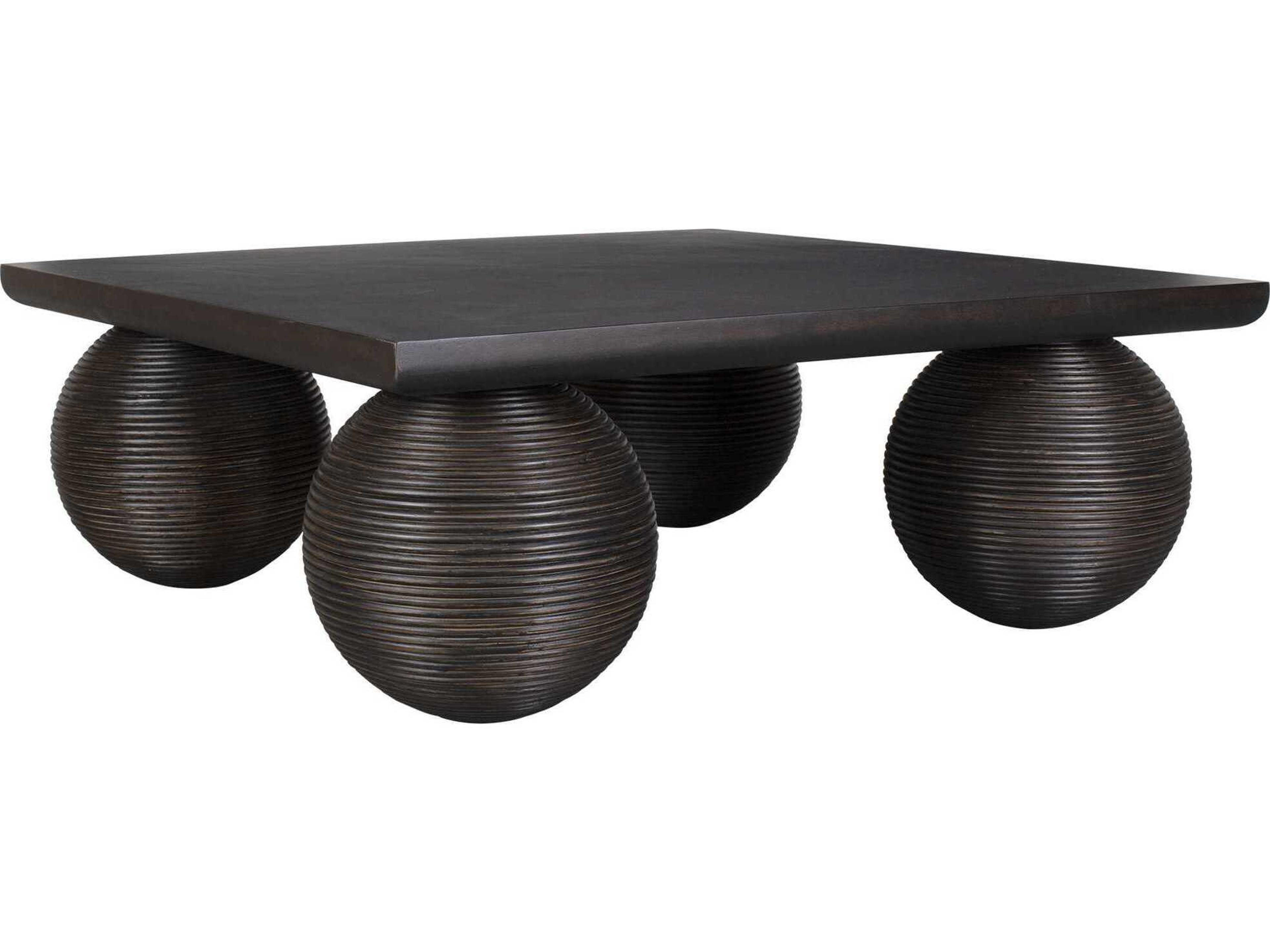 Kasson Square Wood Distressed Black Coffee Table