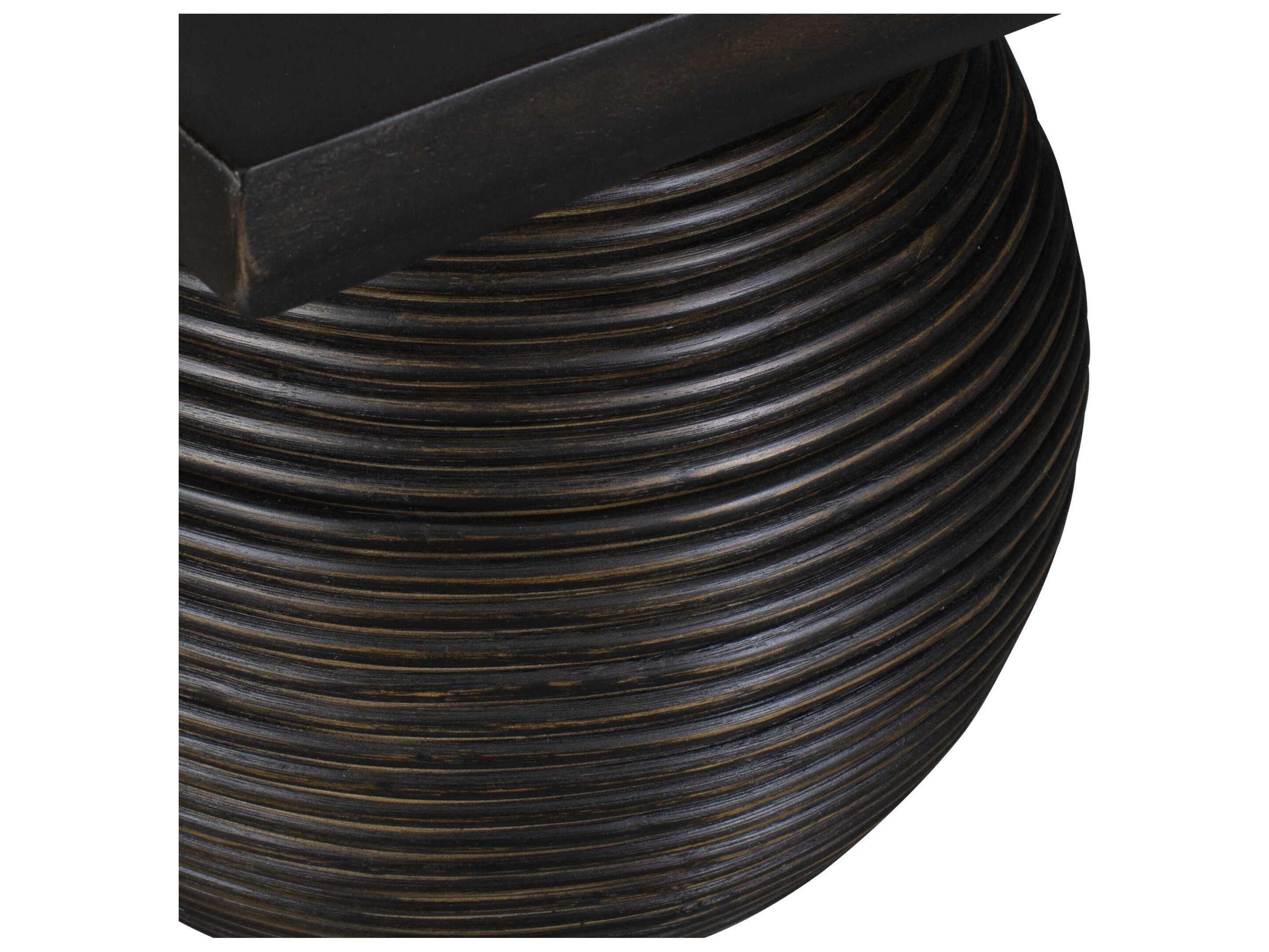 Uttermost Kasson Square Wood Distressed Black Coffee Table