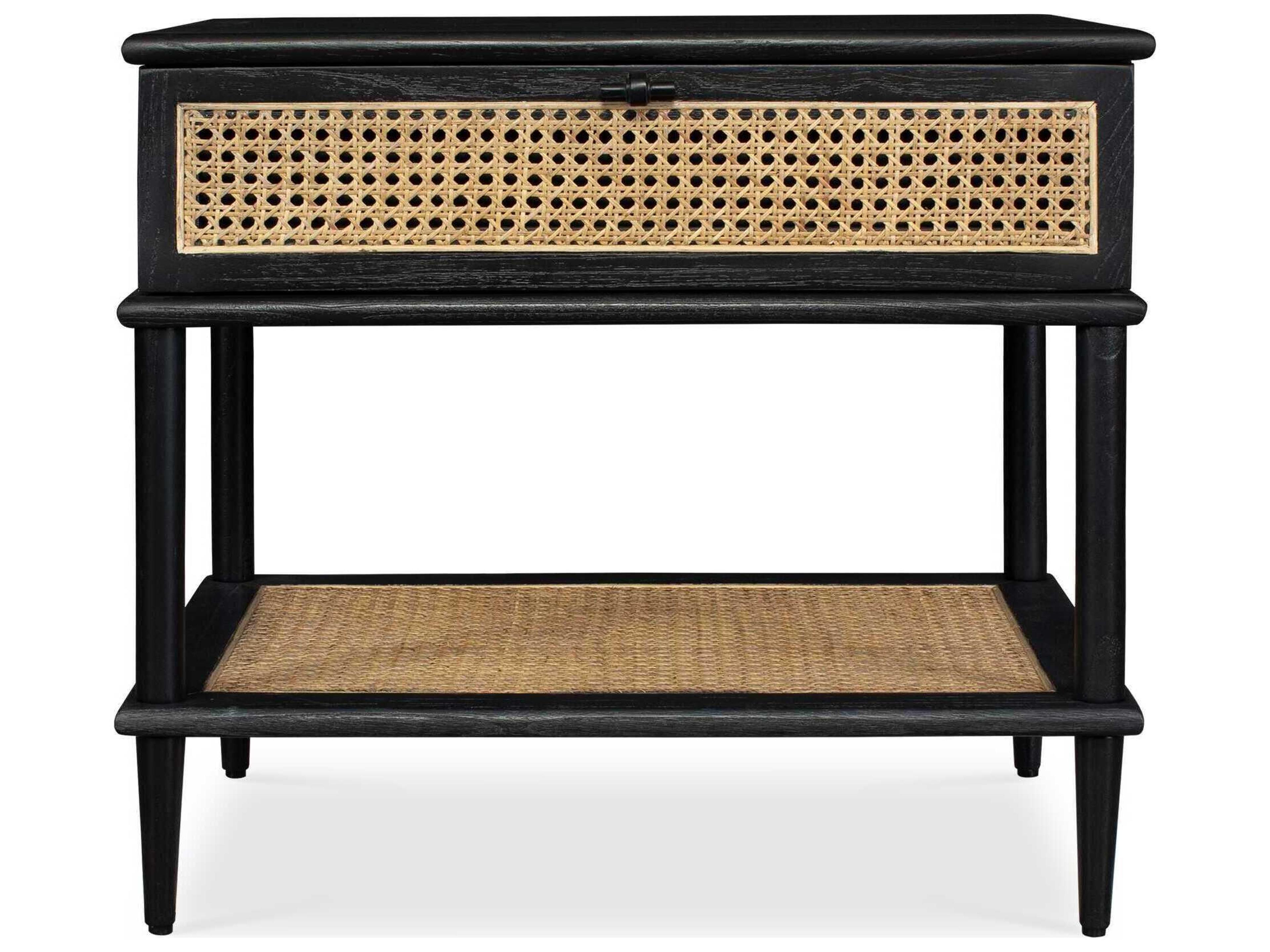 Coast Rectangular Wood Matte Black End Table