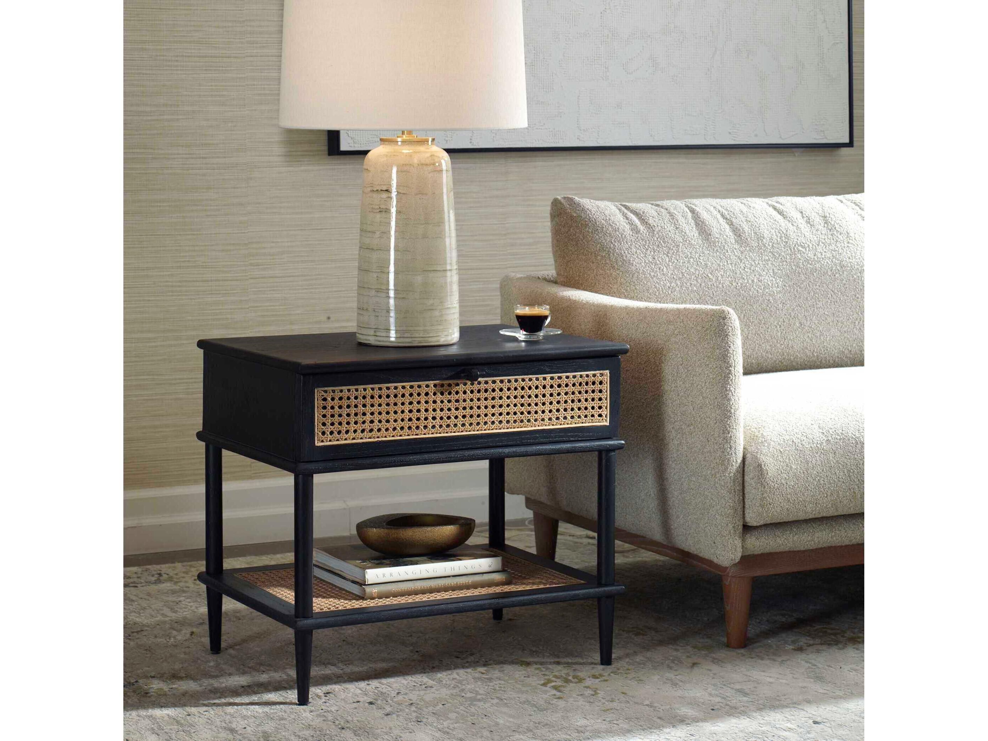 Uttermost Coast Rectangular Wood Matte Black End Table