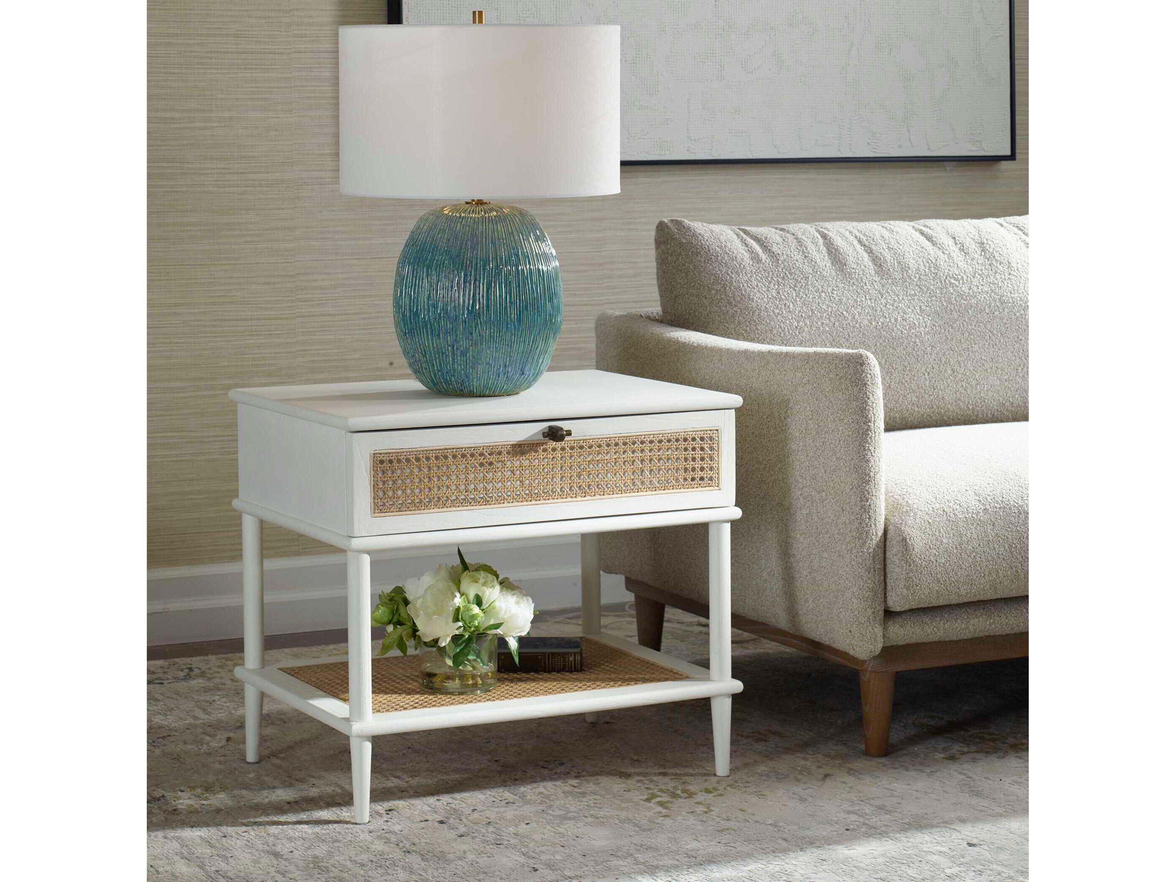 Uttermost Coast Square Wood White End Table