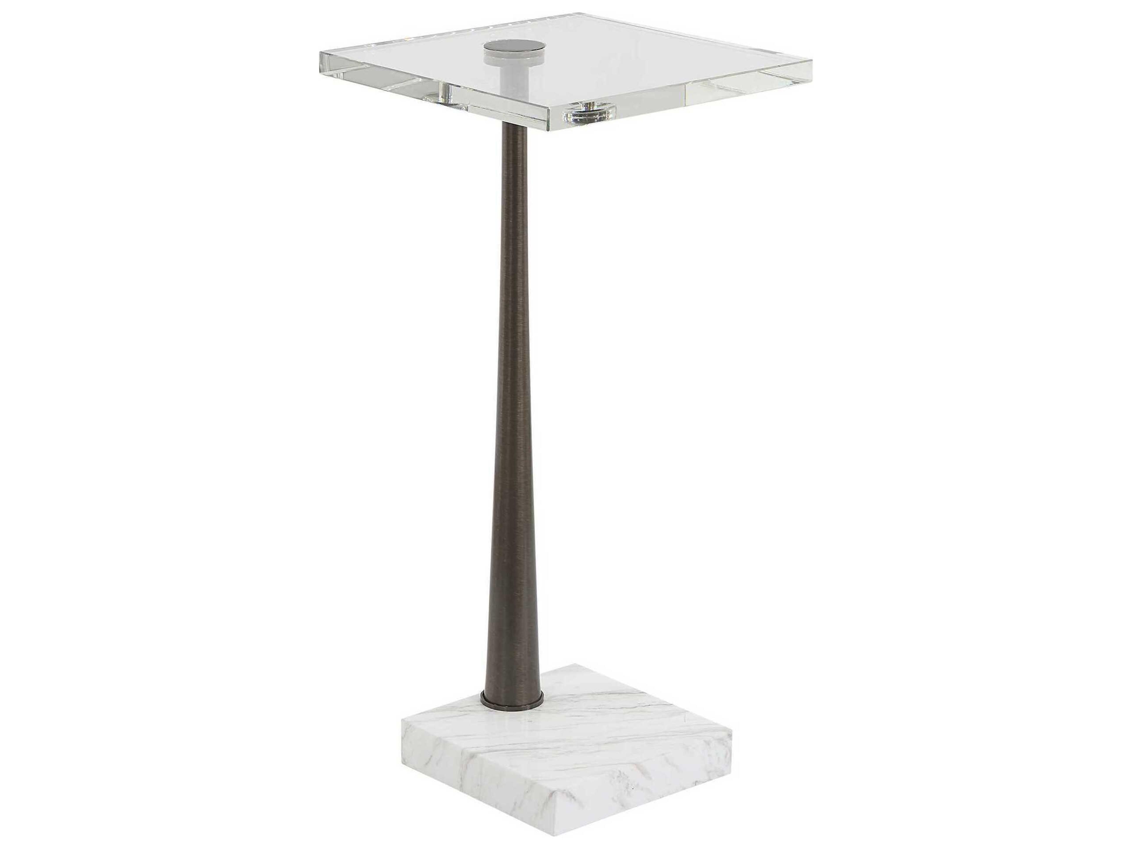 Pelton Square Black White End Table