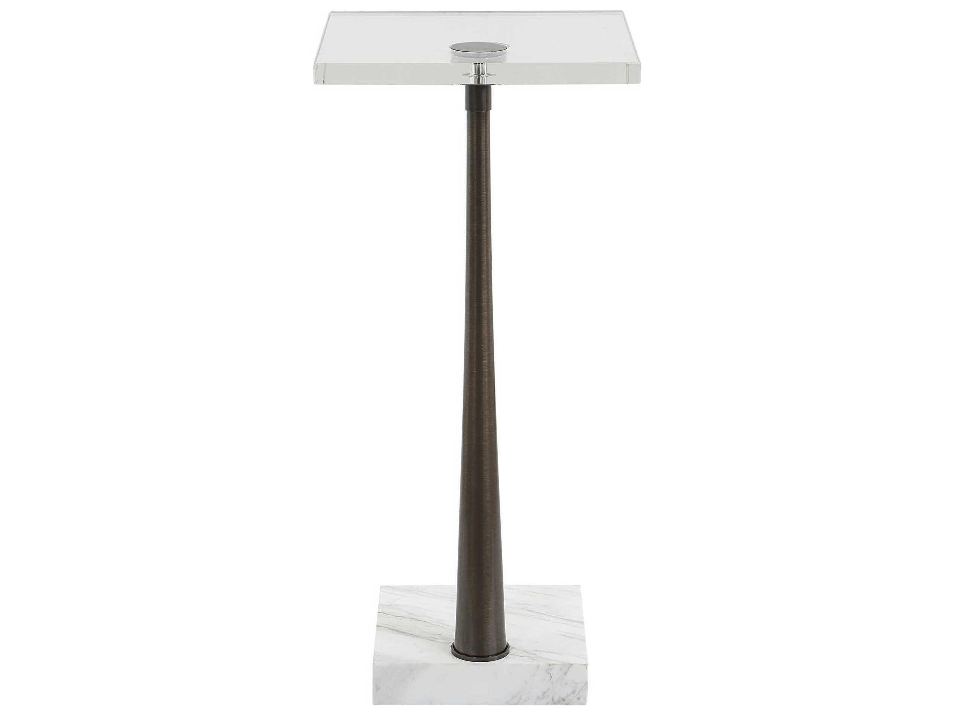 Uttermost Pelton Square Black White End Table