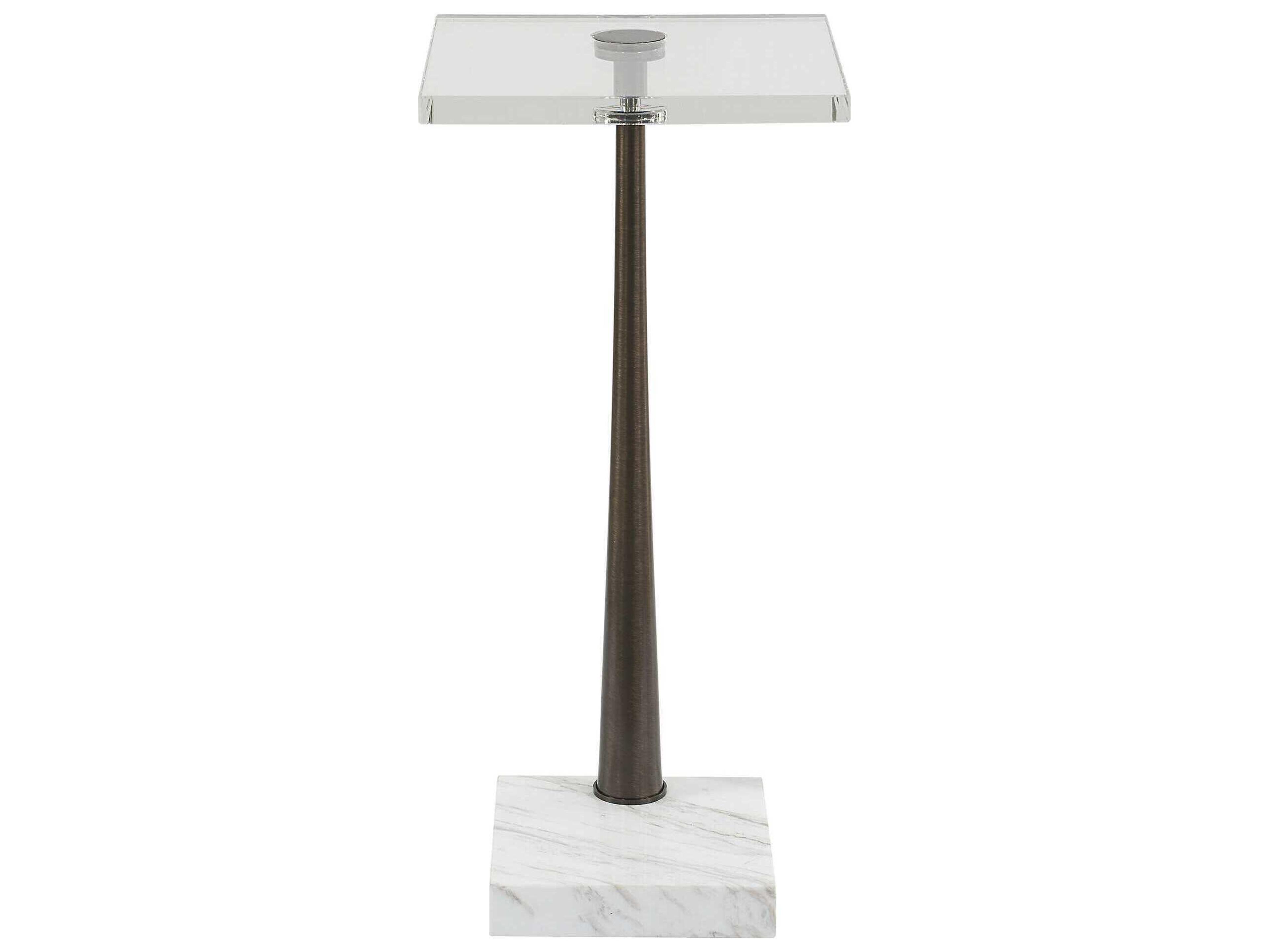 Uttermost Pelton Square Black White End Table