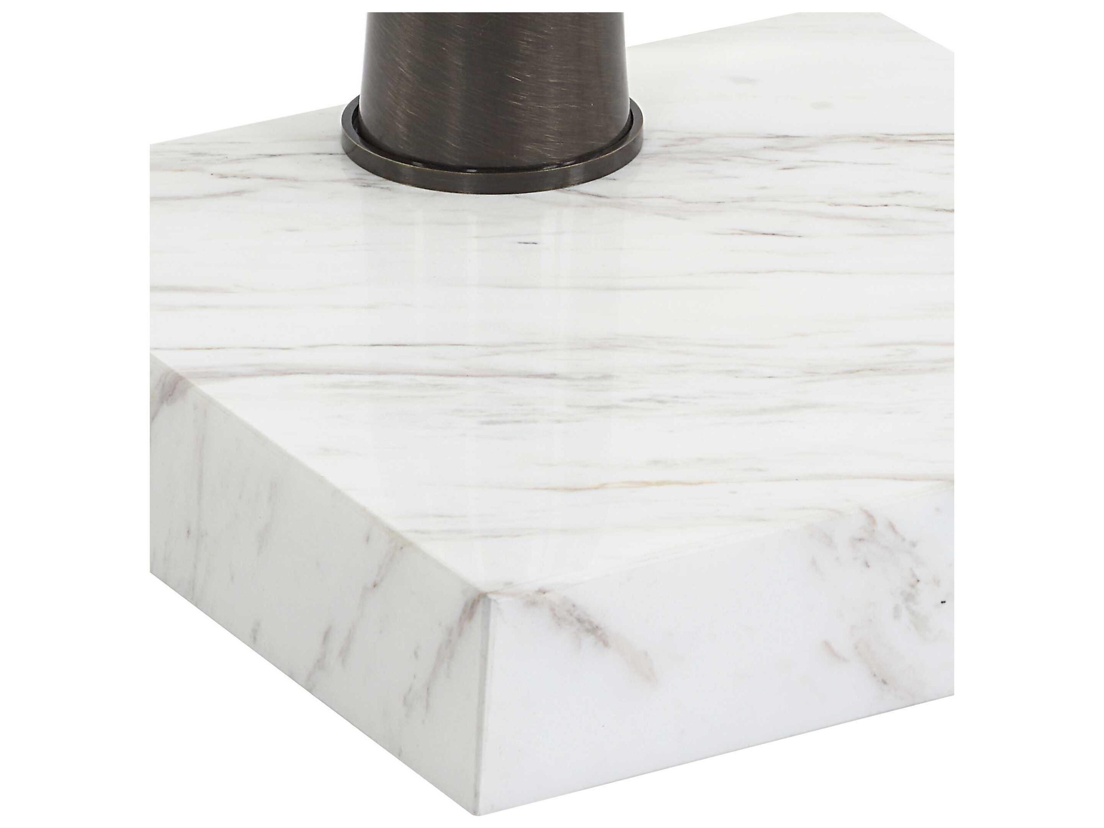 Uttermost Pelton Square Black White End Table