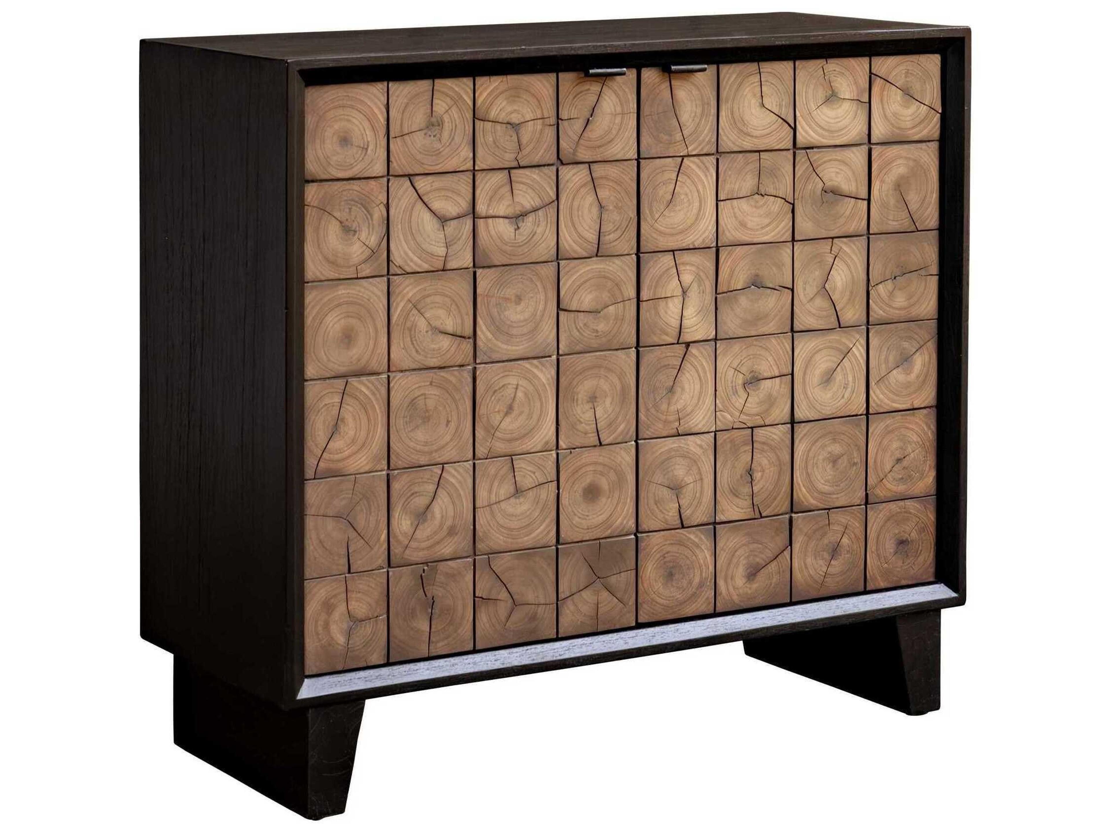 Muestra Black Natural Brown Mindi Wood Accent Chest