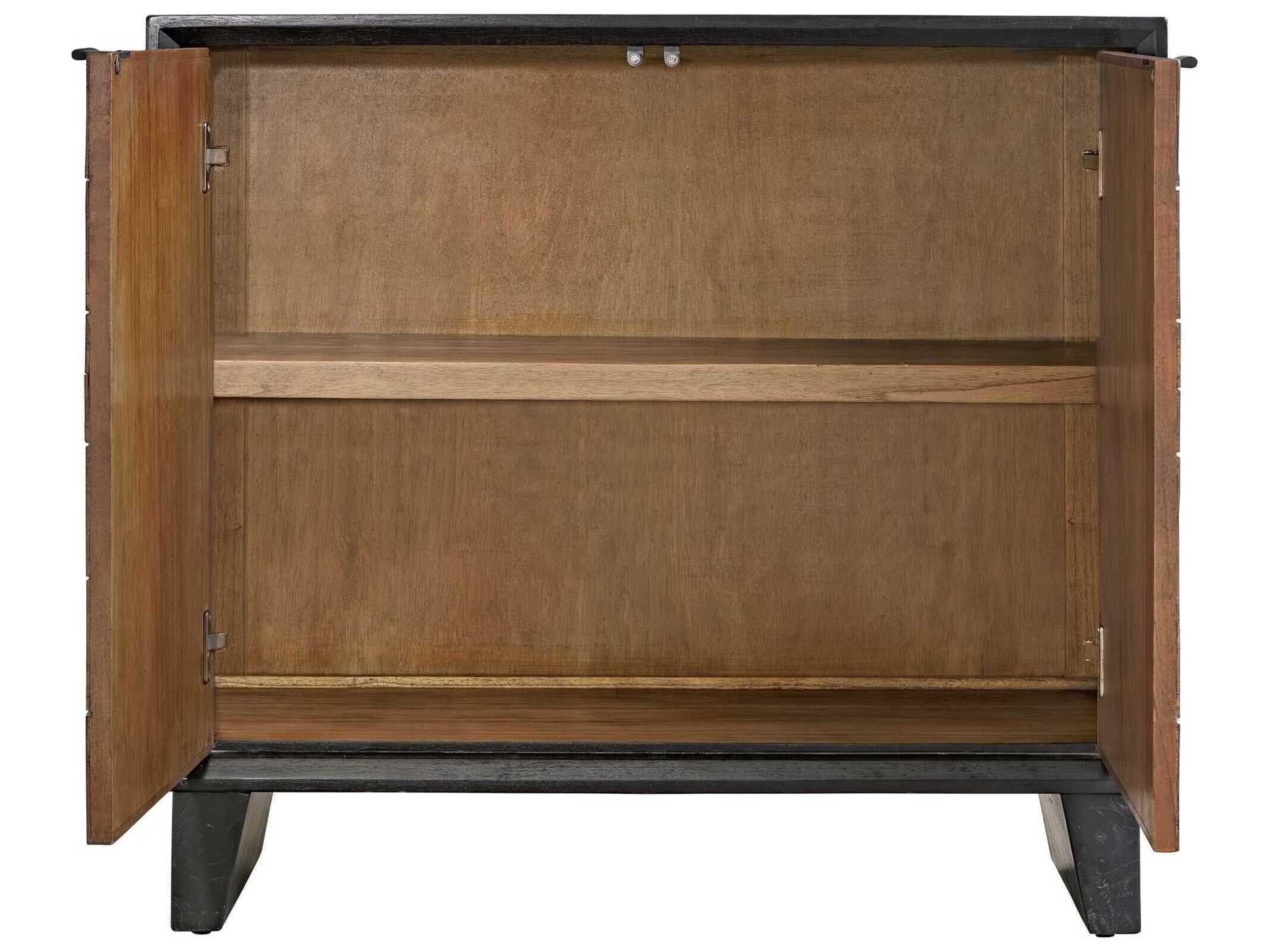Uttermost Muestra Black Natural Brown Mindi Wood Accent Chest
