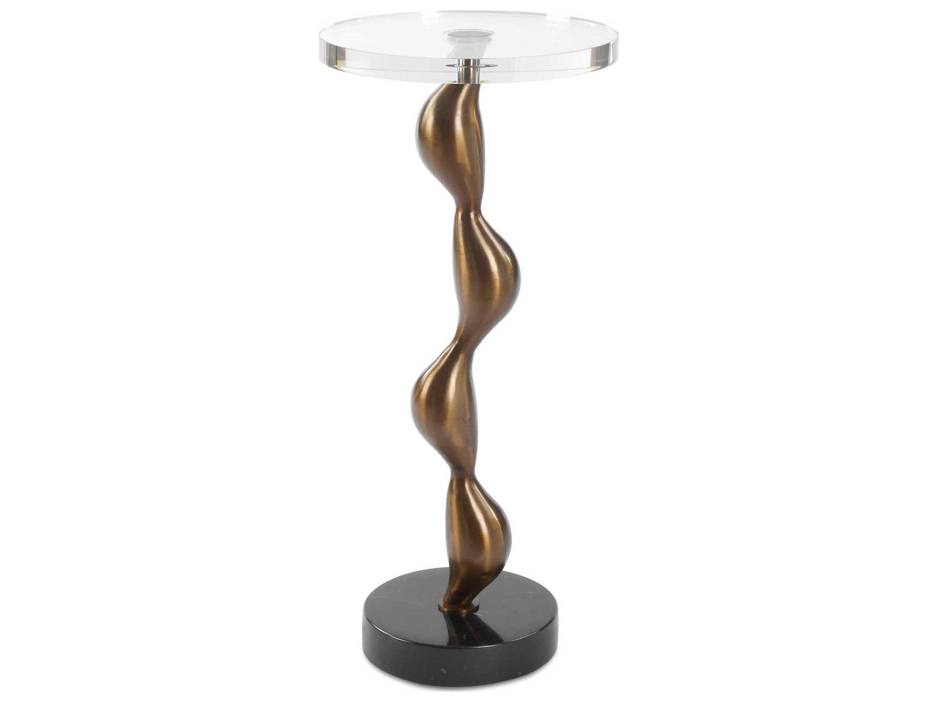 Remolino Round Warm Bronze End Table