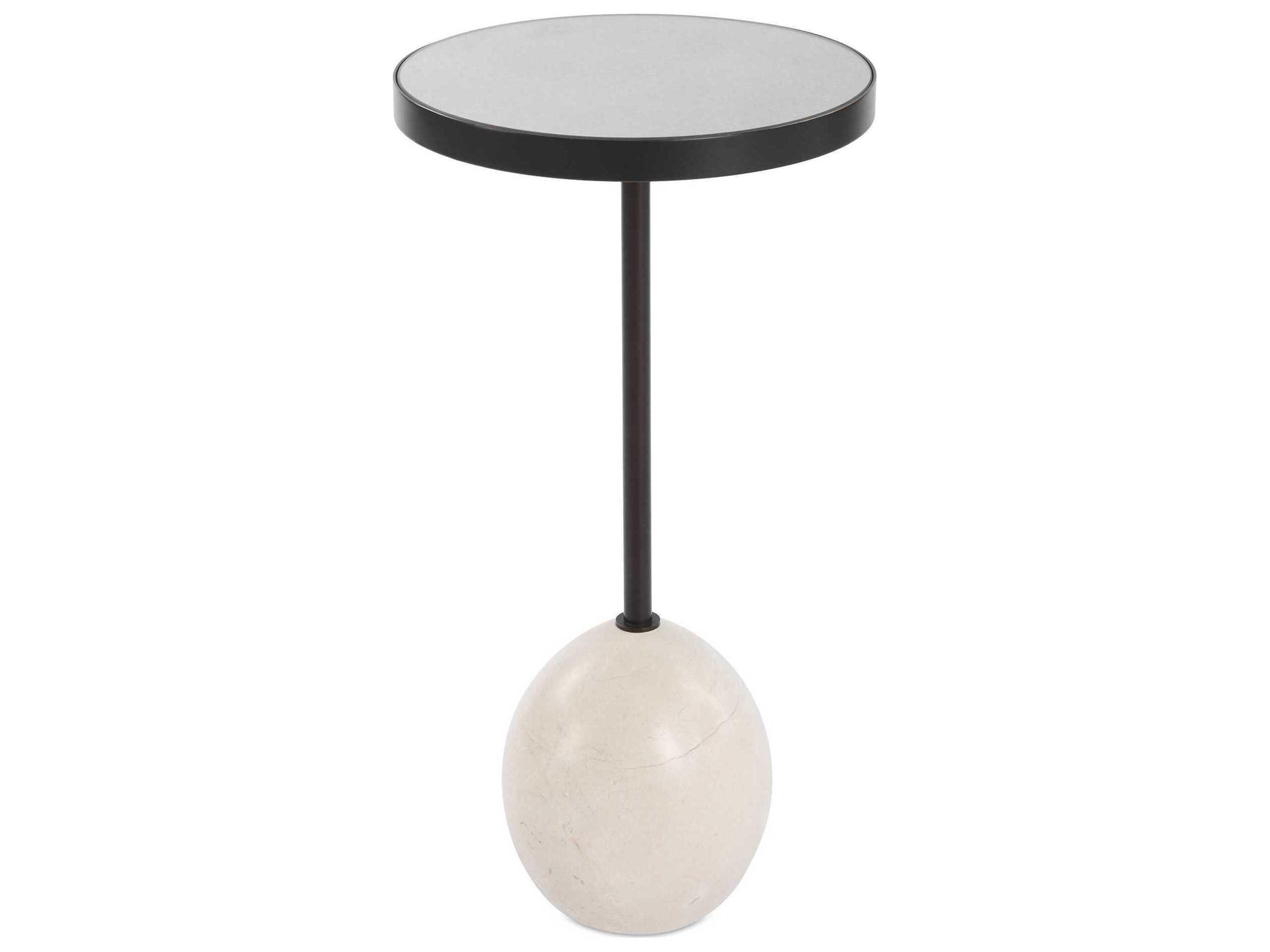 Odesa Round Mirror Bronze End Table