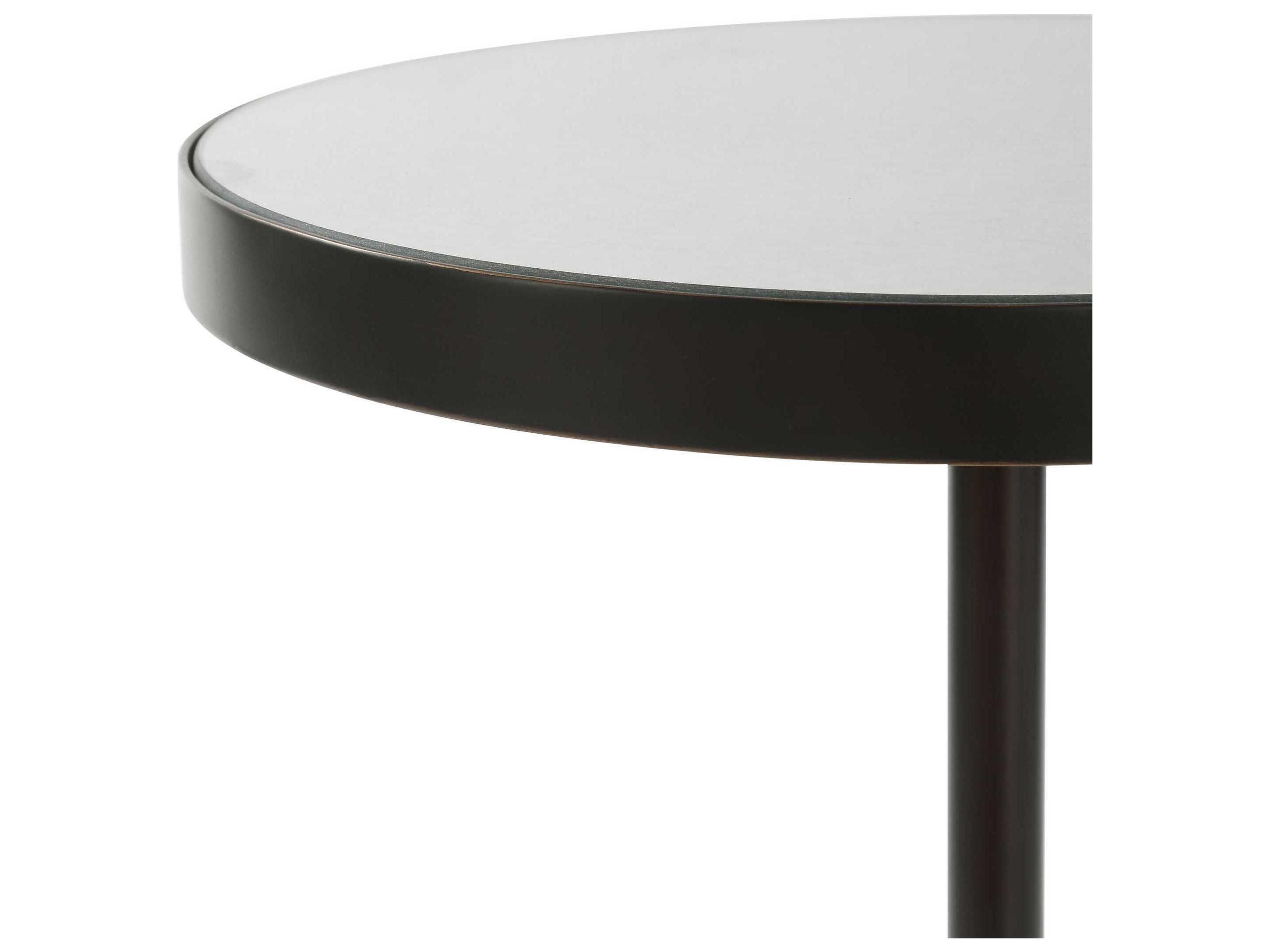 Uttermost Odesa Round Mirror Bronze End Table