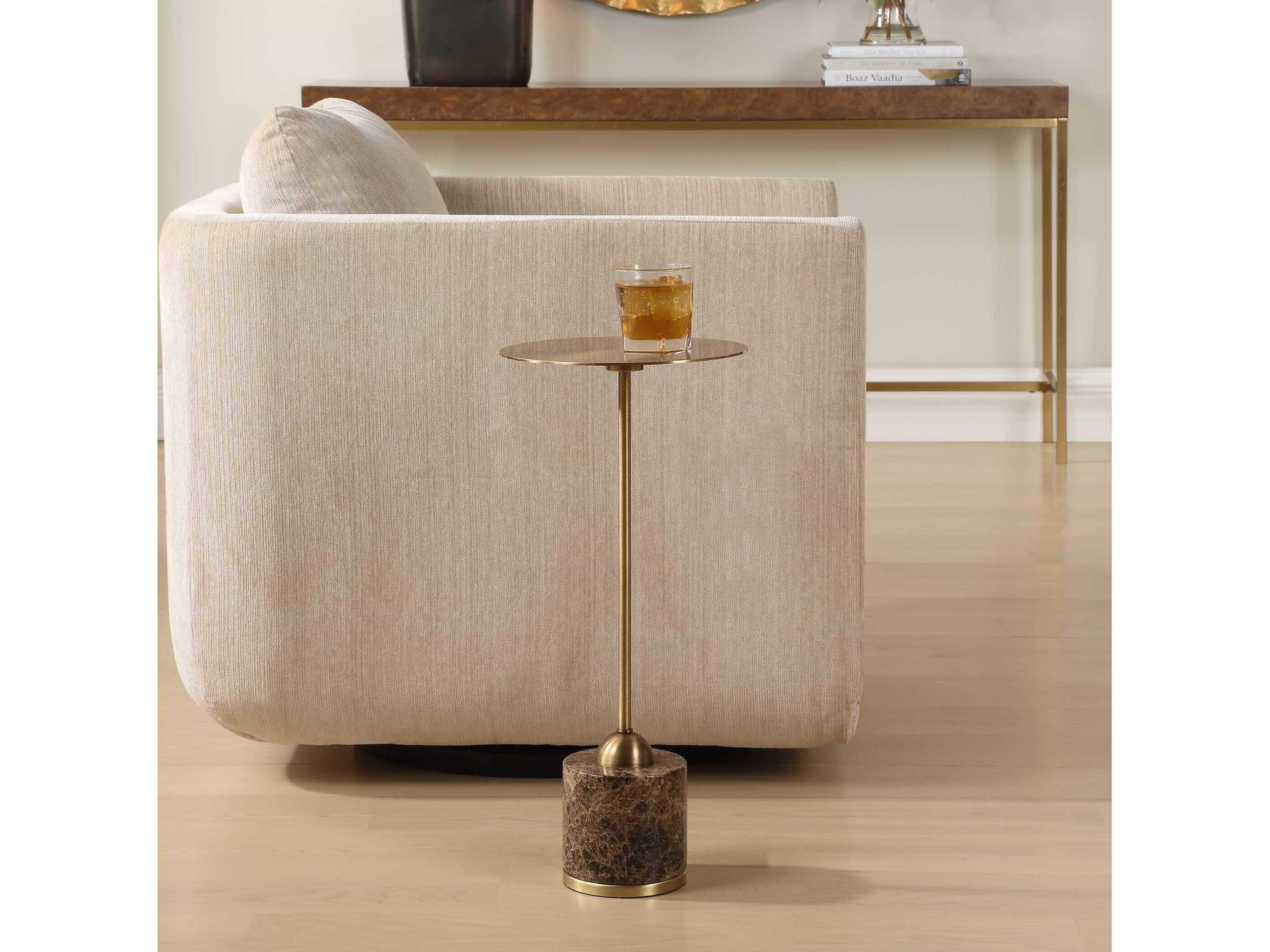 Uttermost Verlin Round Metal Black End Table