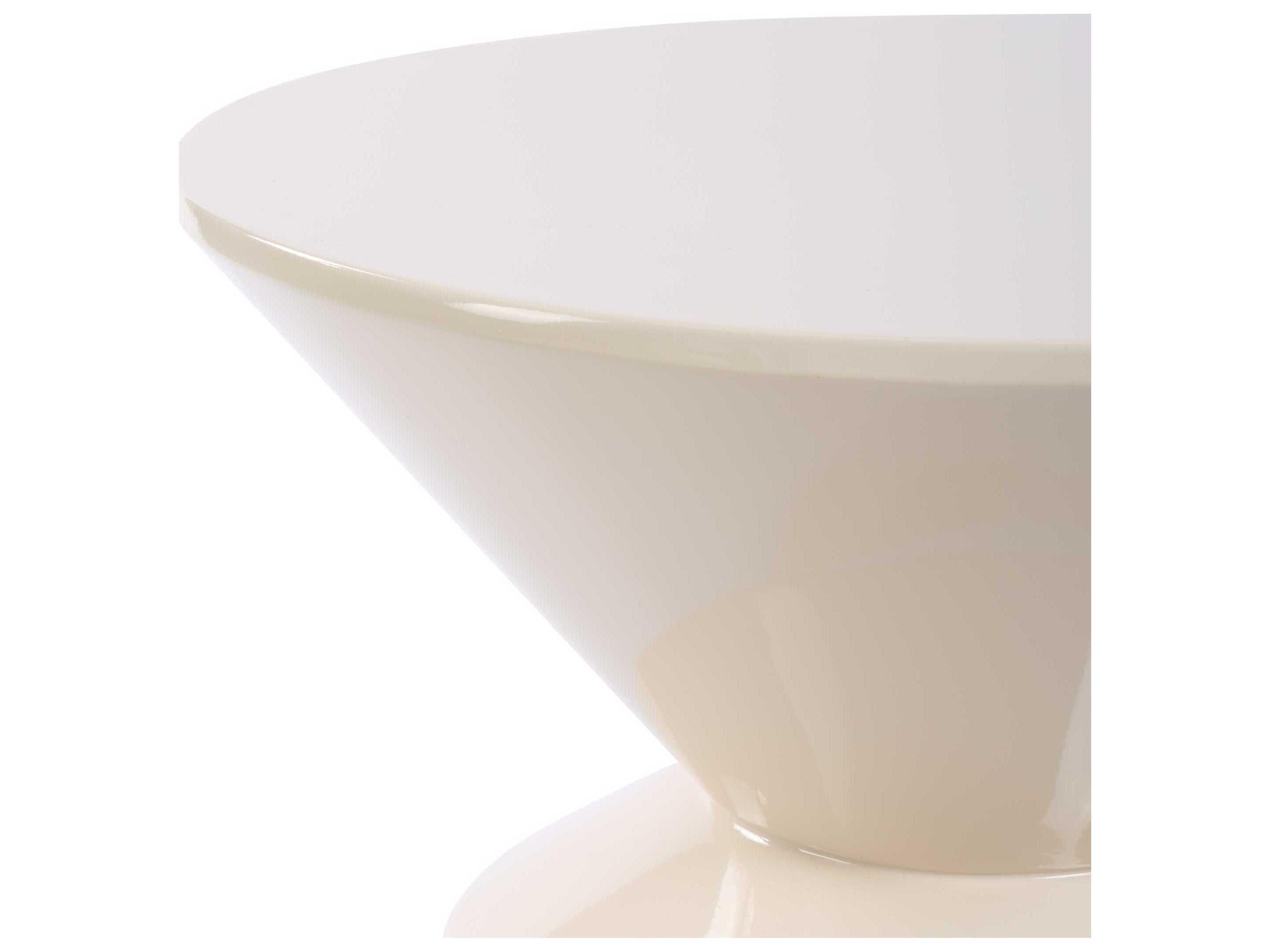 Uttermost Lyford Round Wood Lacquer Cream End Table