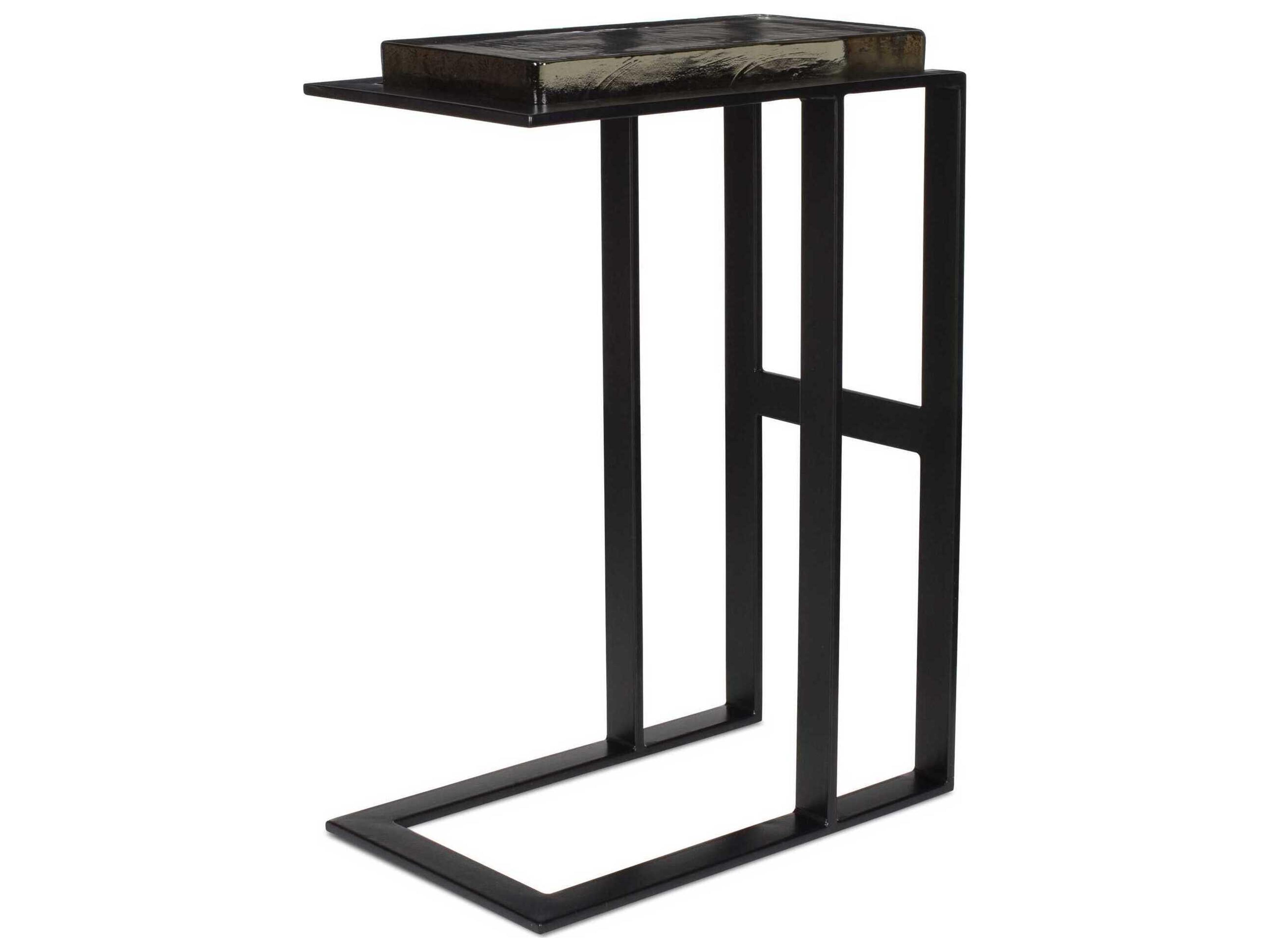 Soma Rectangular Glass Black End Table