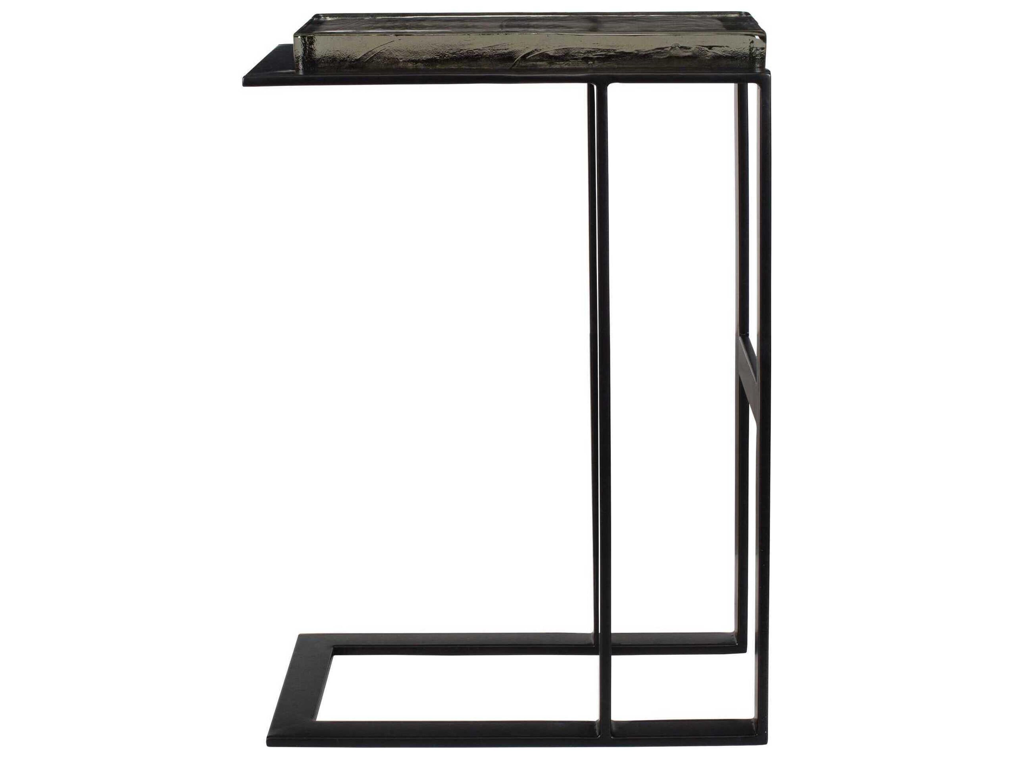 Uttermost Soma Rectangular Glass Black End Table