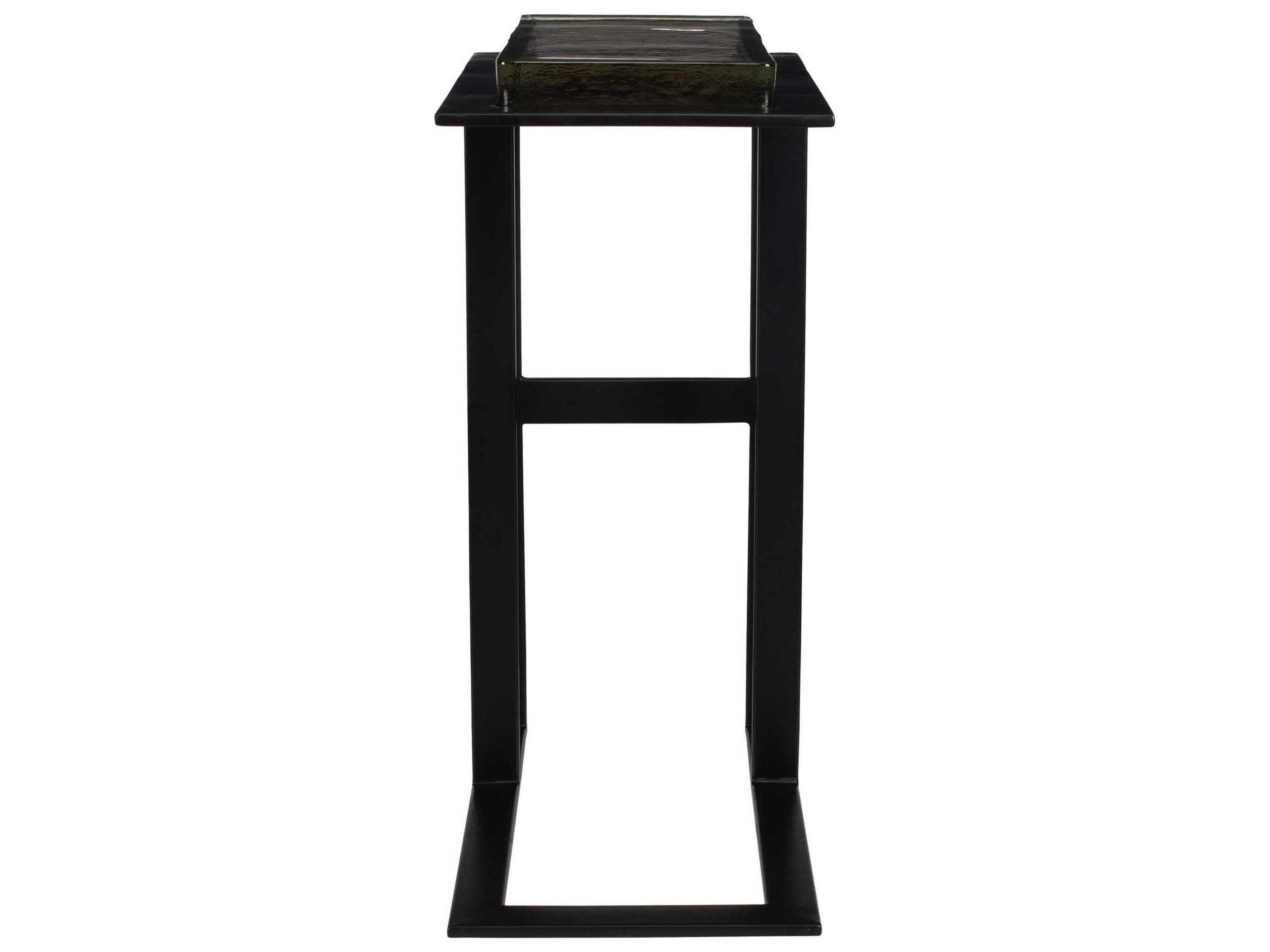Uttermost Soma Rectangular Glass Black End Table