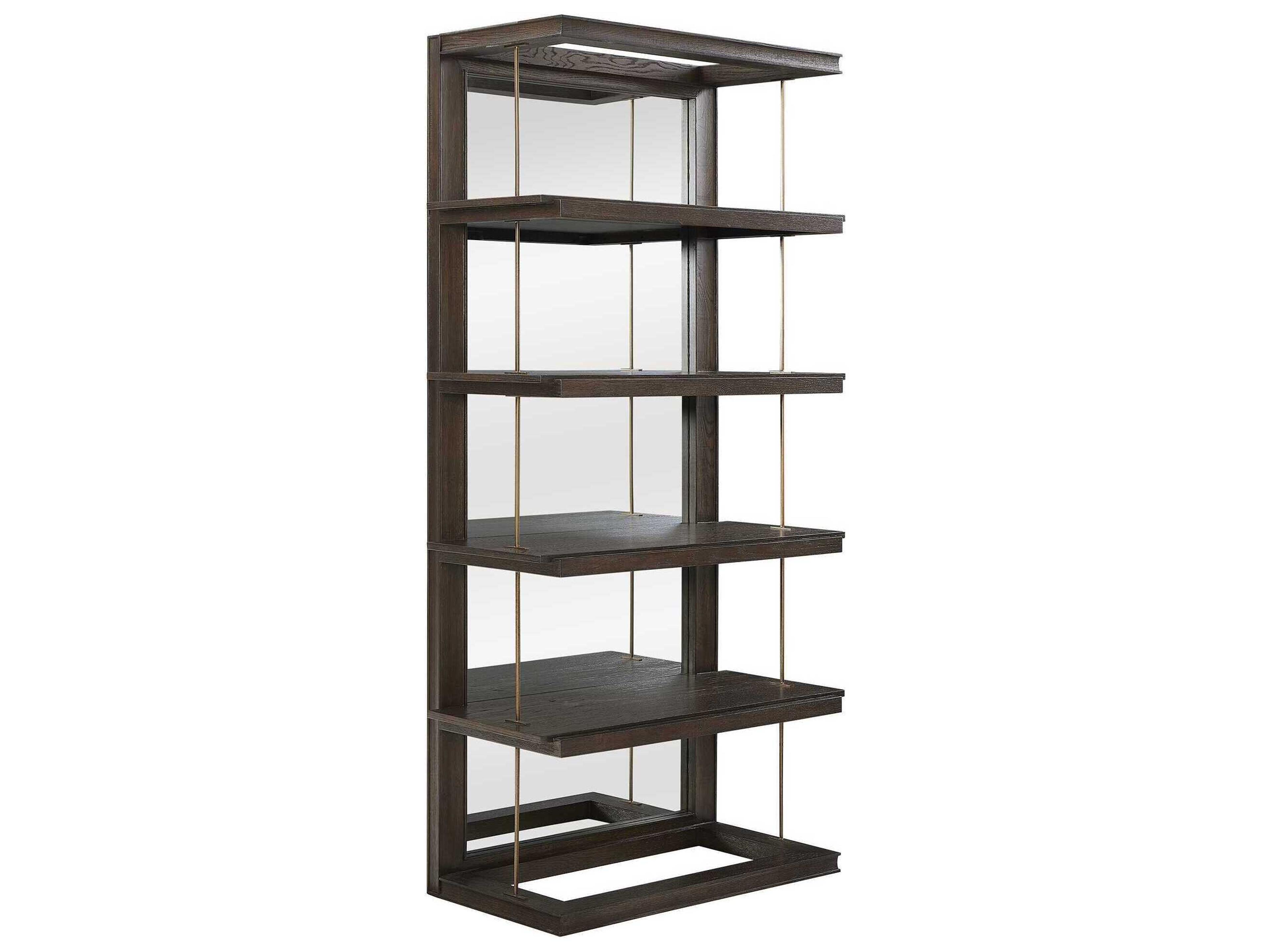 Kai Dark Walnut Gold Bookcase