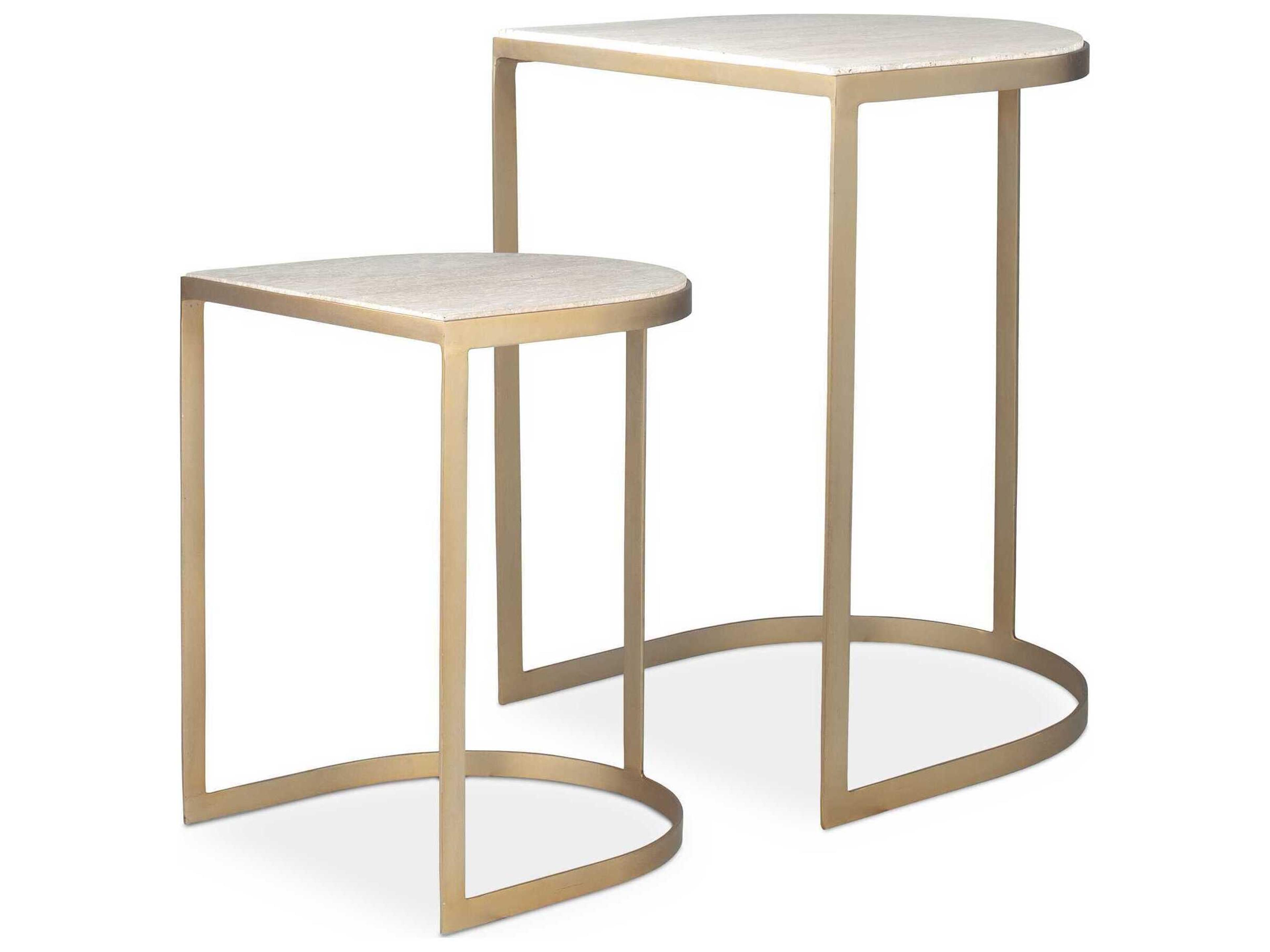 Lindon Demilune Marble End Table