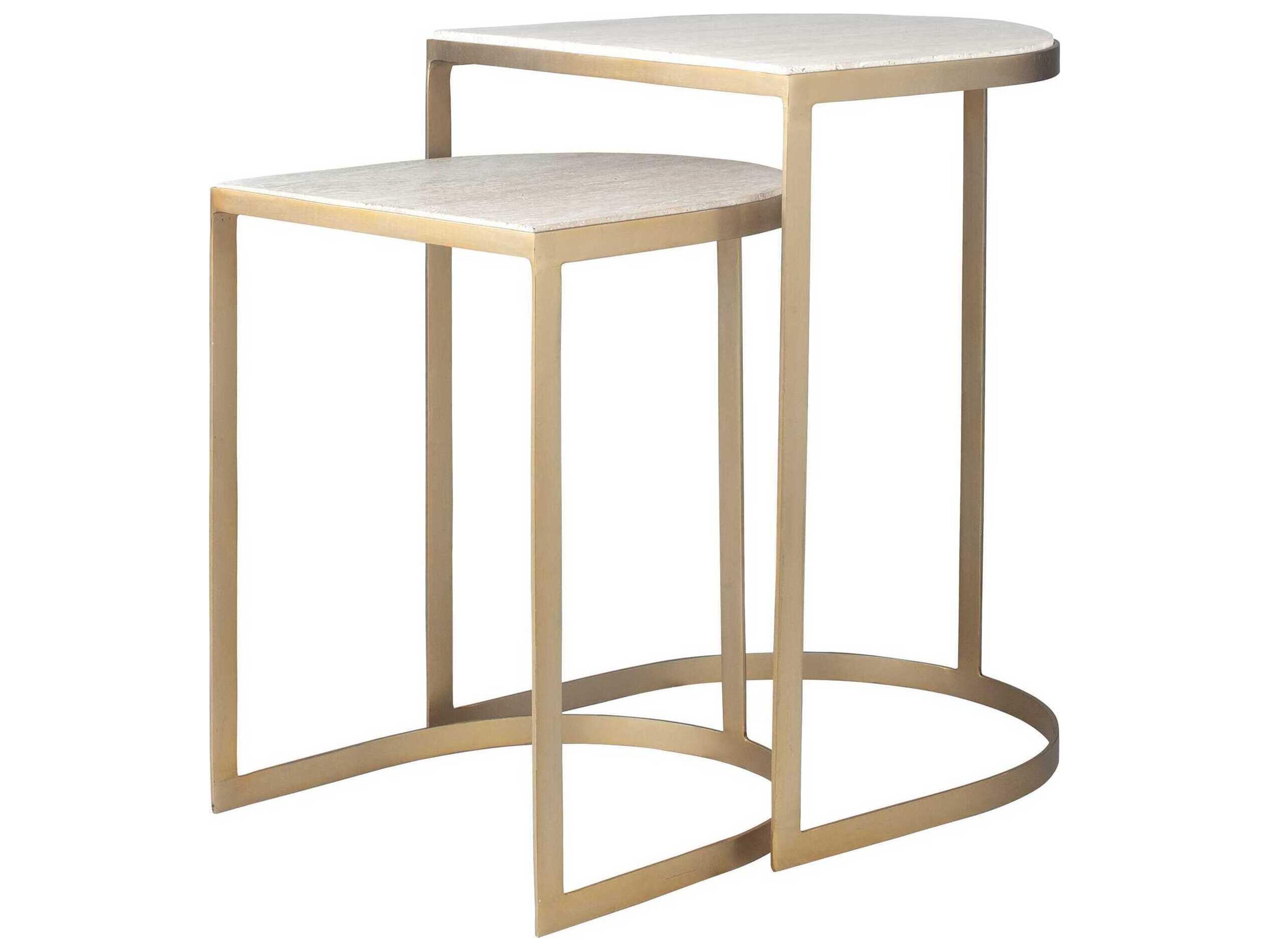 Uttermost Lindon Demilune Marble End Table