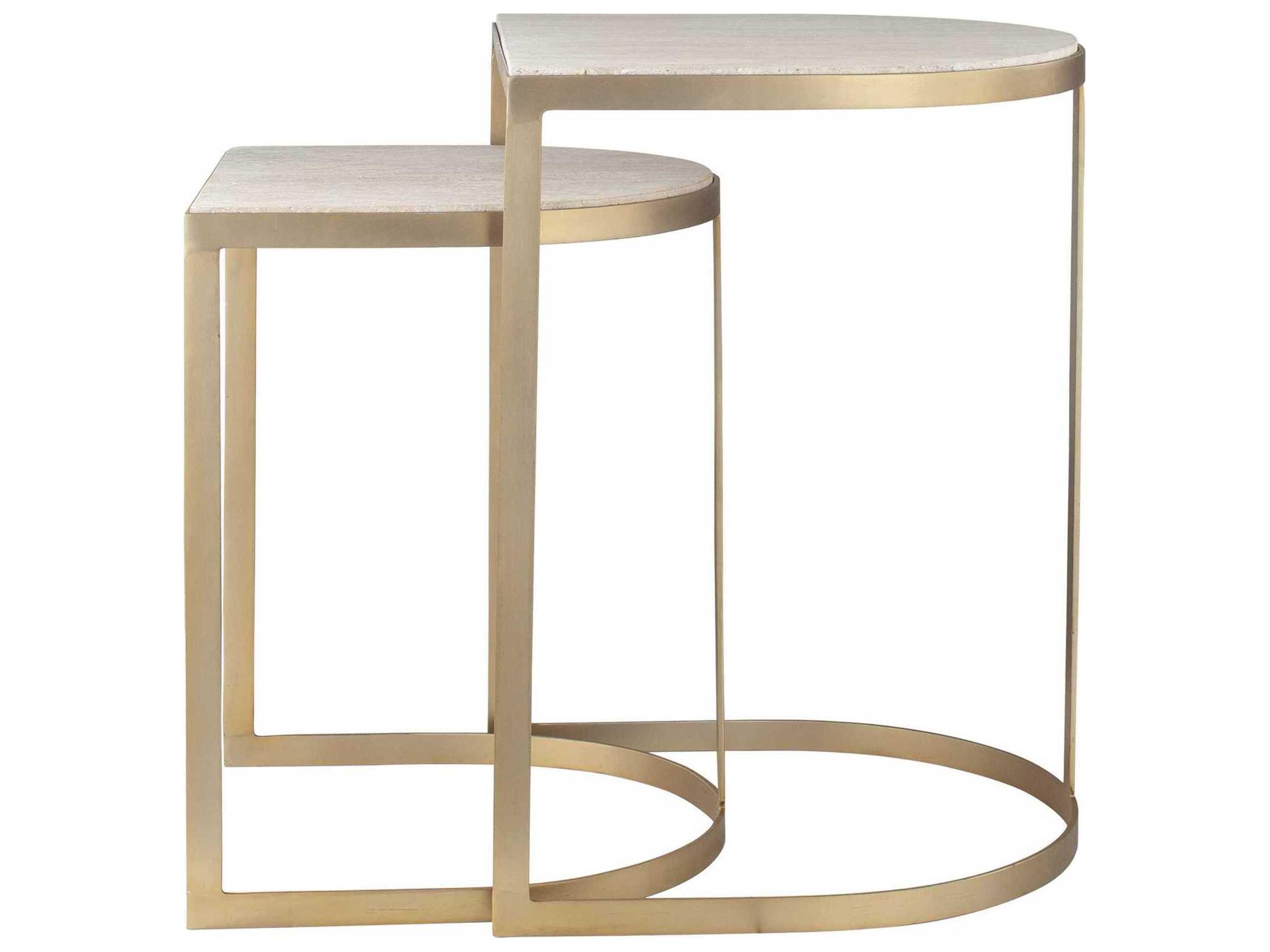 Uttermost Lindon Demilune Marble End Table