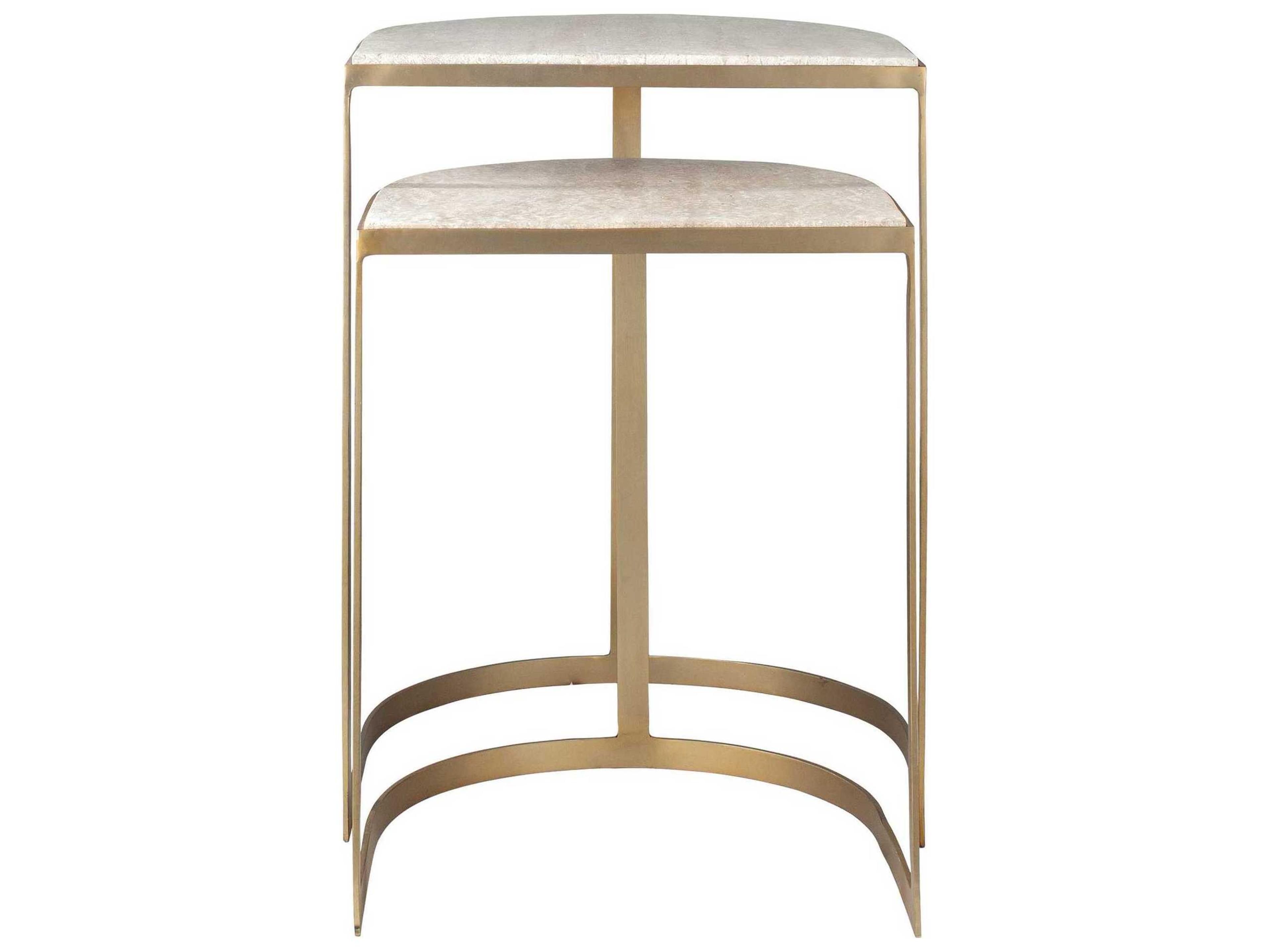 Uttermost Lindon Demilune Marble End Table