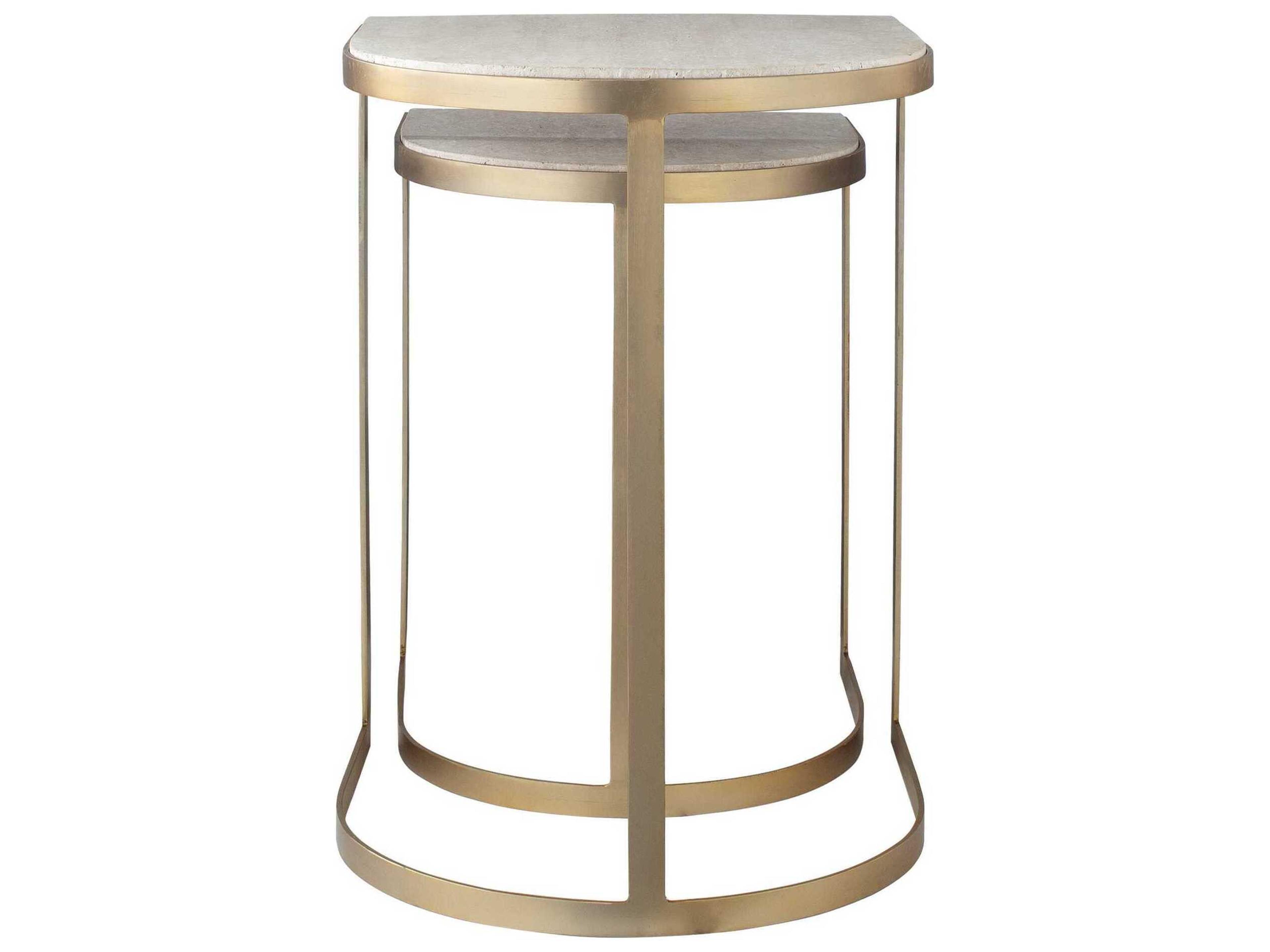 Uttermost Lindon Demilune Marble End Table