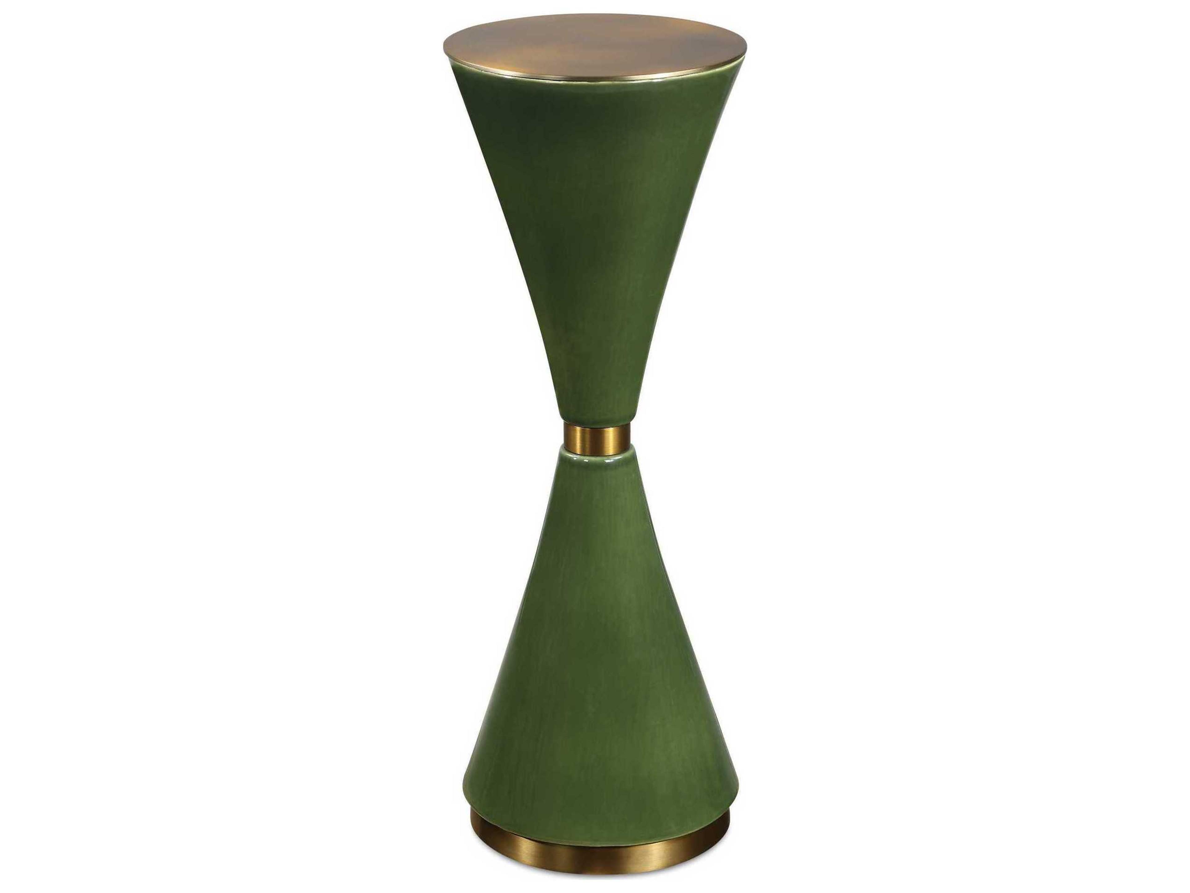 Uttermost Ronde Round Metal Jade Green End Table
