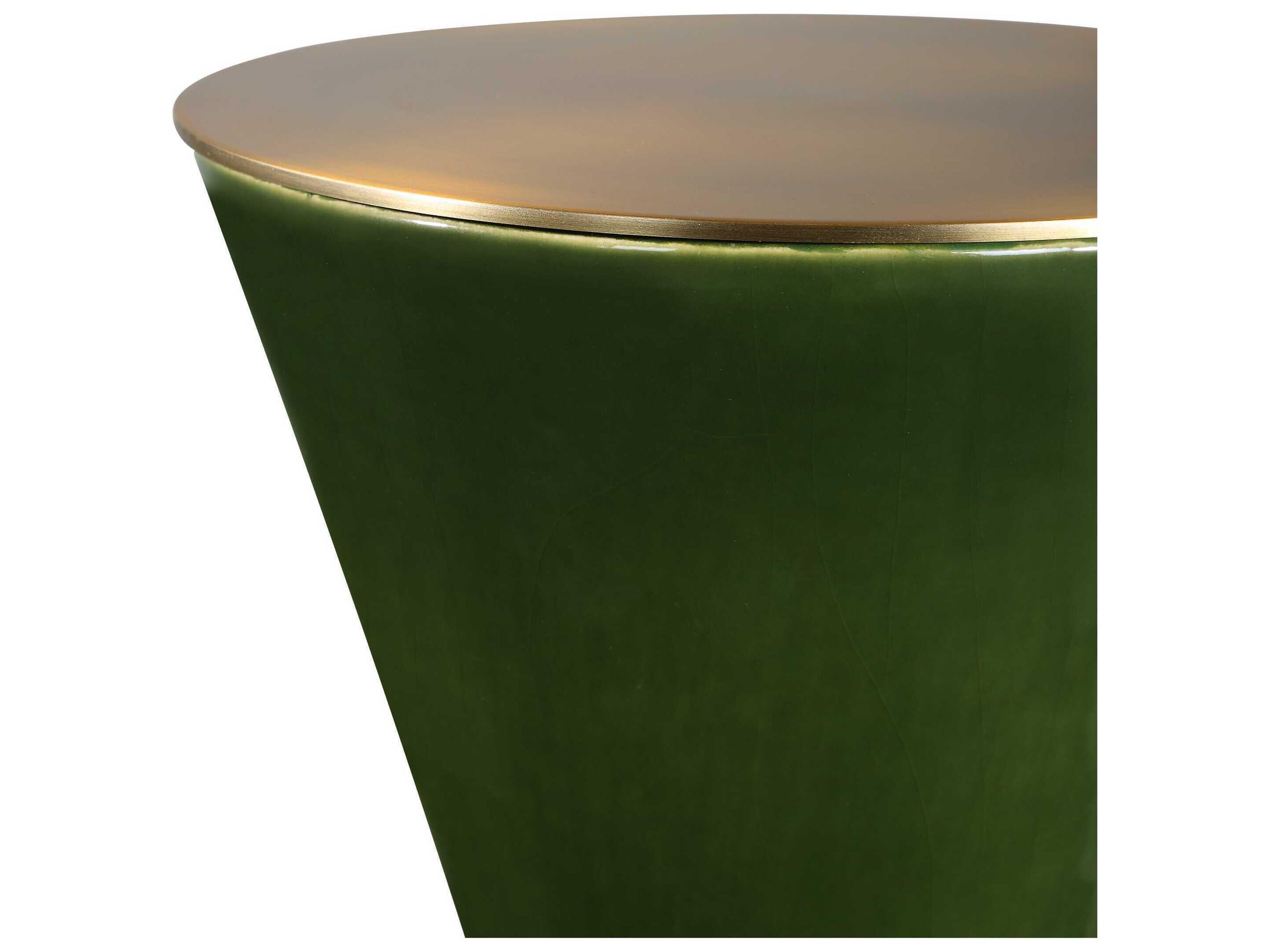 Uttermost Ronde Round Metal Jade Green End Table