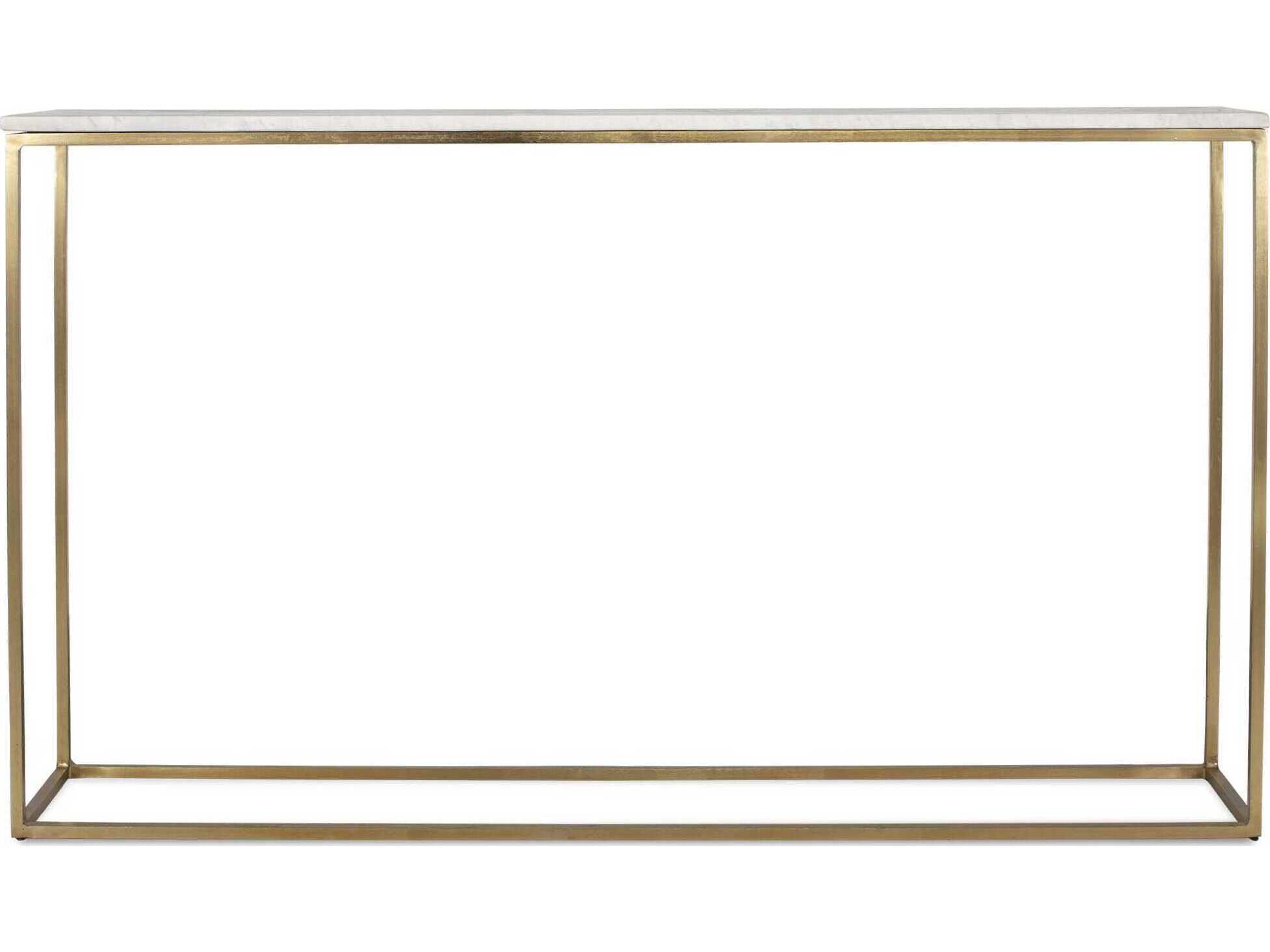 Uttermost Redmond Rectangular Marble Brass Console Table