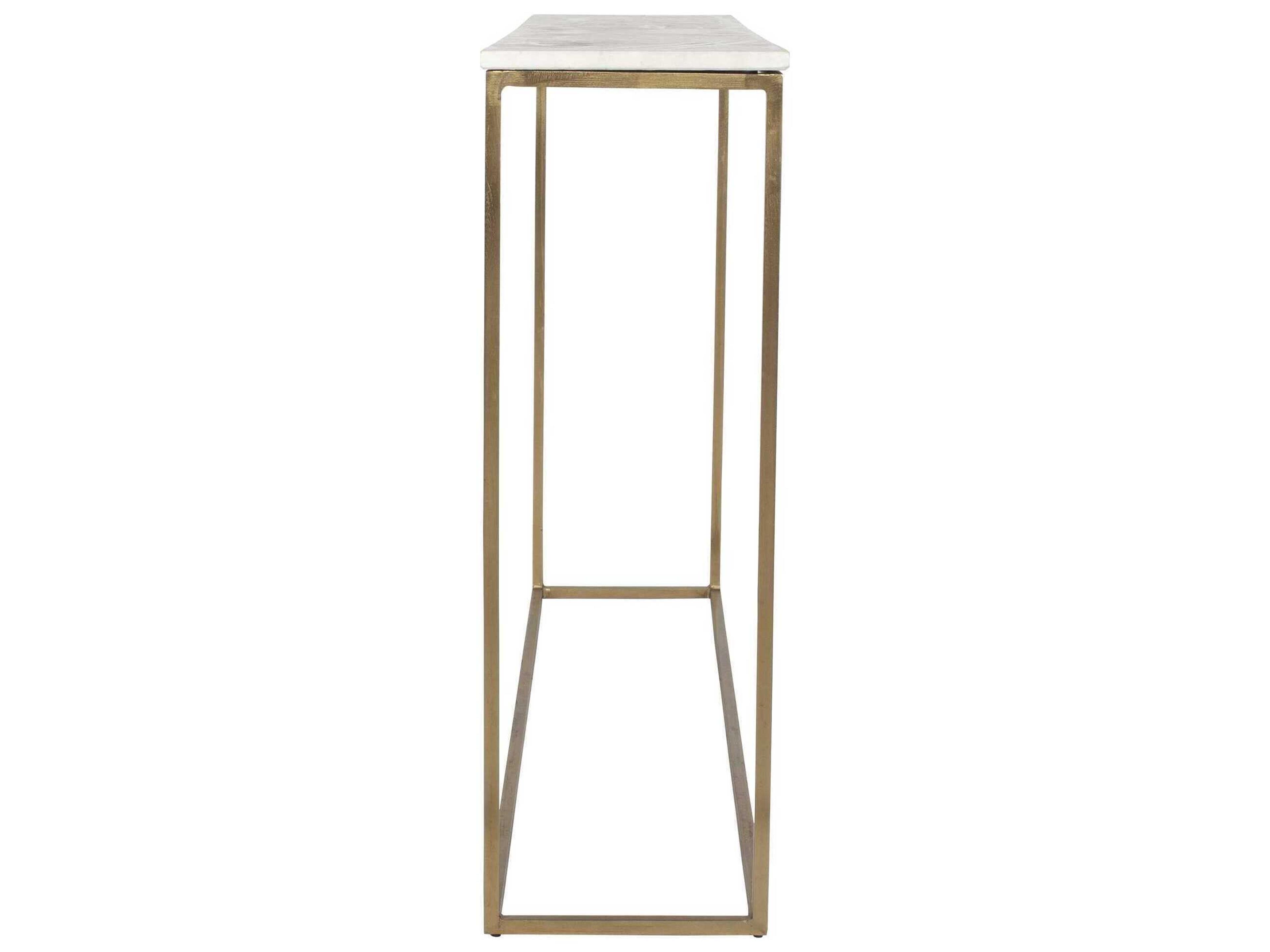 Uttermost Redmond Rectangular Marble Brass Console Table