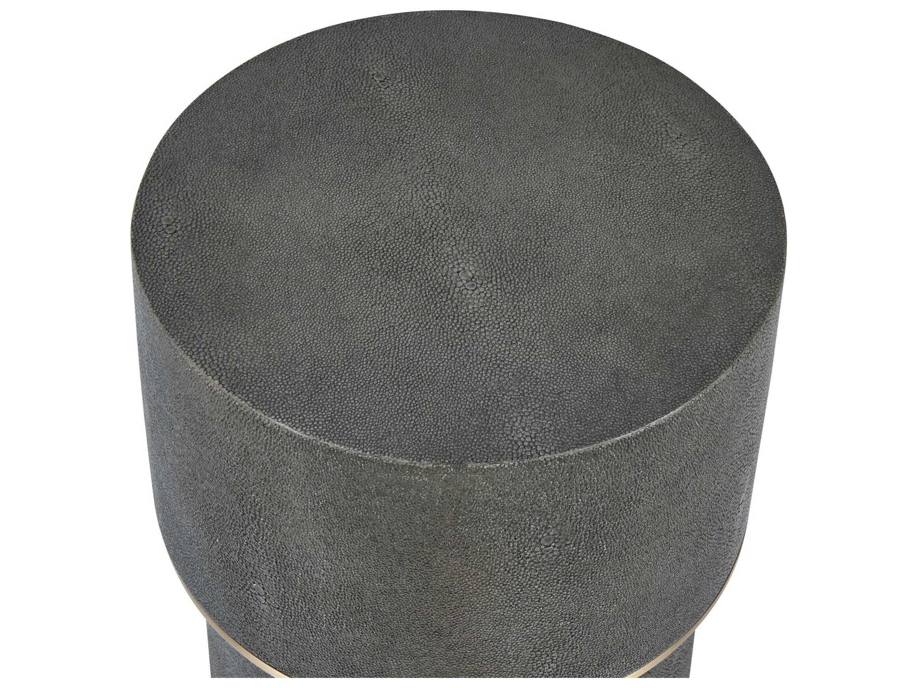 Uttermost Wessex Round Faux Leather End Table
