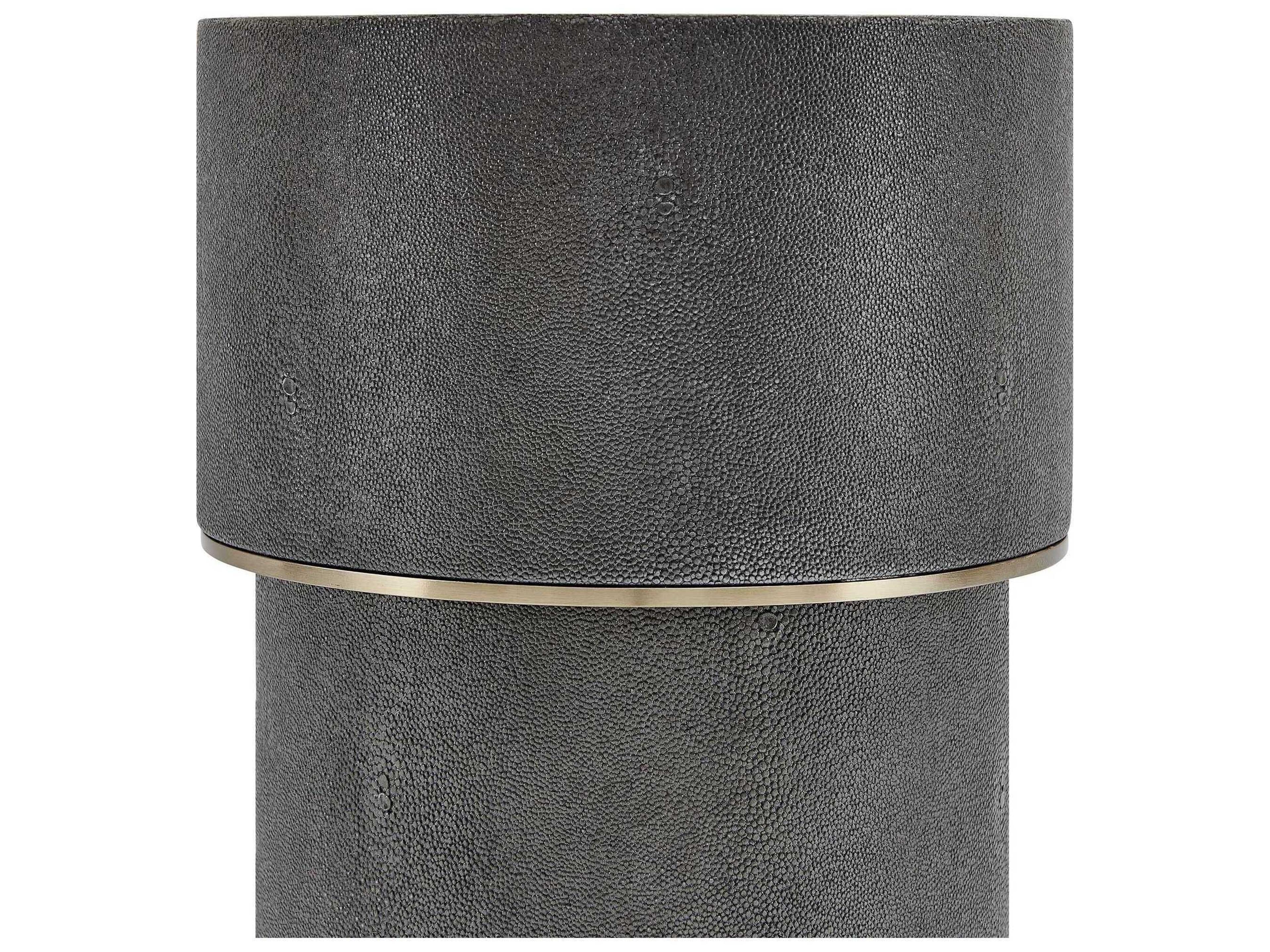 Uttermost Wessex Round Faux Leather End Table